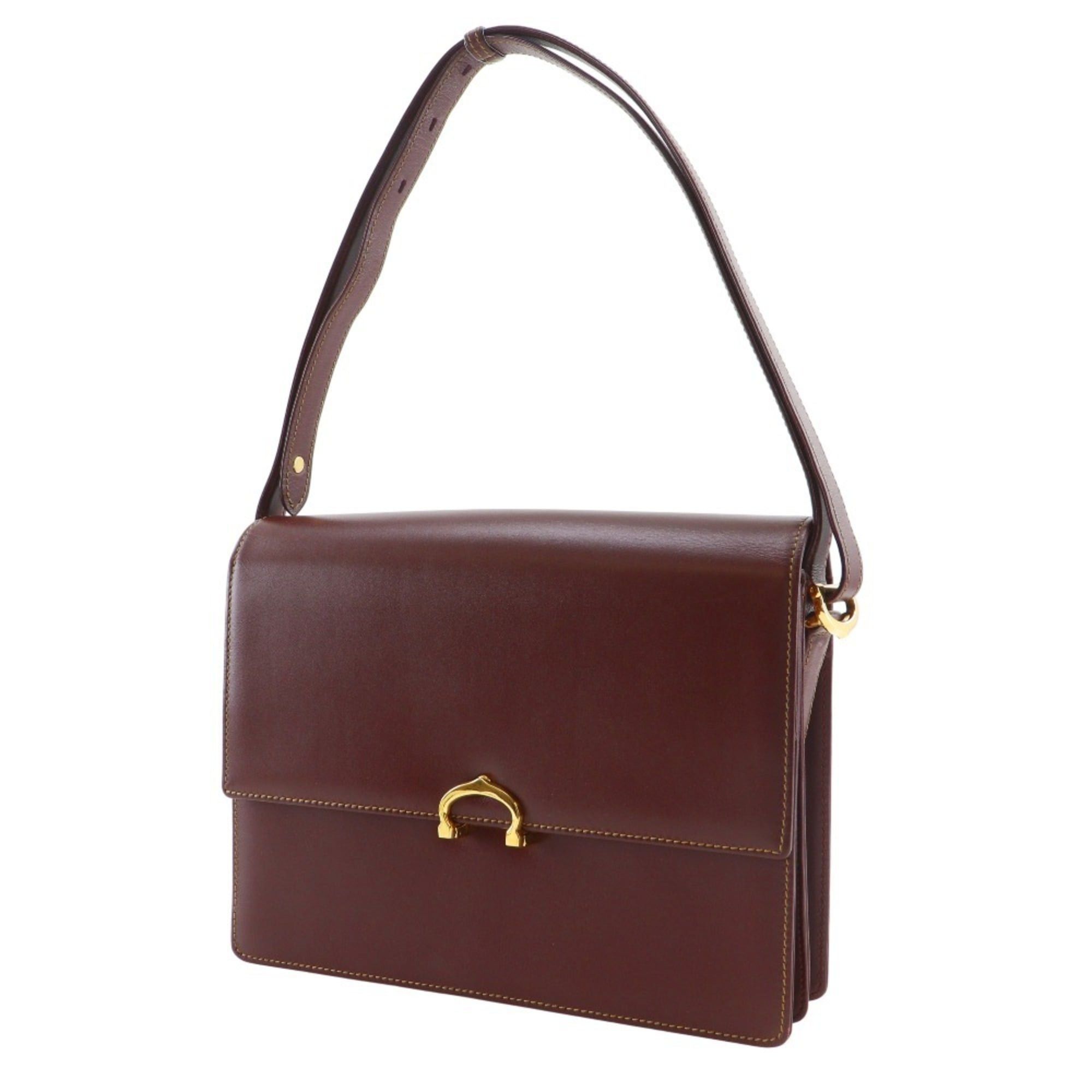 Cartier Cartier Must Line Shoulder Bag, Calfskin, Bordeaux, A5 size, Flap Closure, Women's Size ONE SIZE - 2 Thumbnail