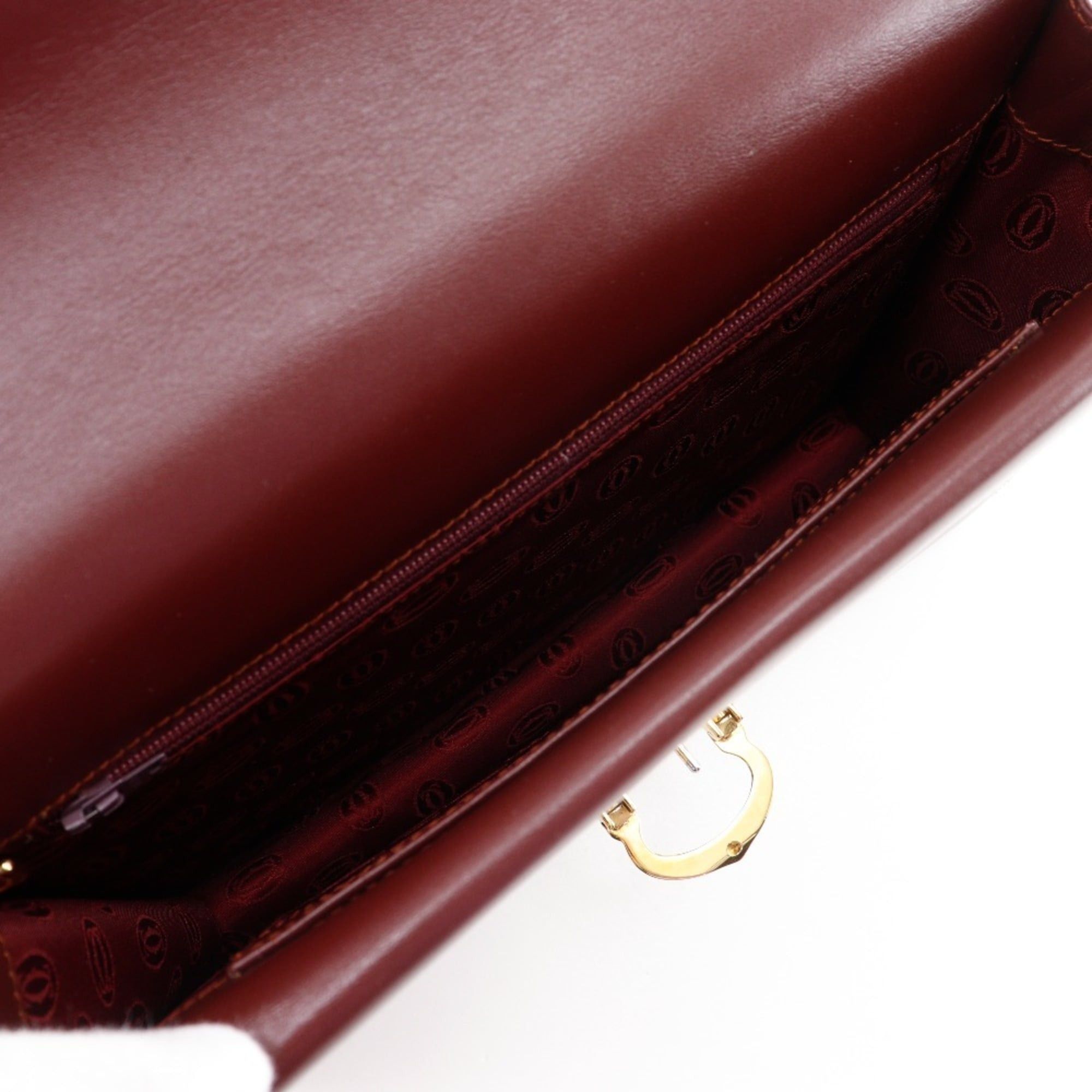 Cartier Cartier Must Line Shoulder Bag, Calfskin, Bordeaux, A5 size, Flap Closure, Women's Size ONE SIZE - 7 Thumbnail