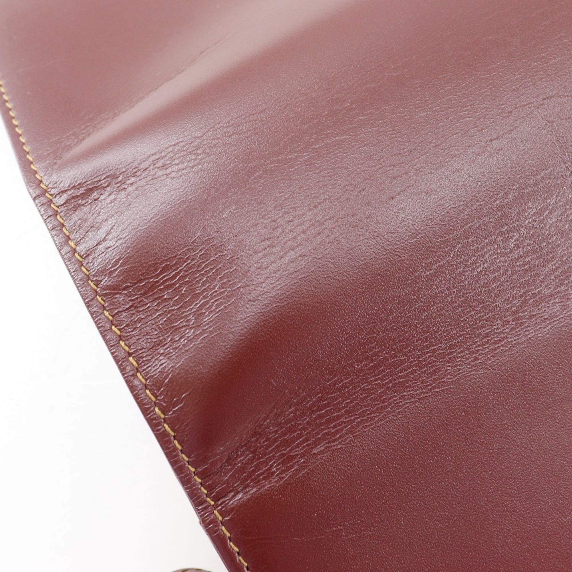 Cartier Cartier Must Line Shoulder Bag, Calfskin, Bordeaux, A5 size, Flap Closure, Women's Size ONE SIZE - 12 Thumbnail