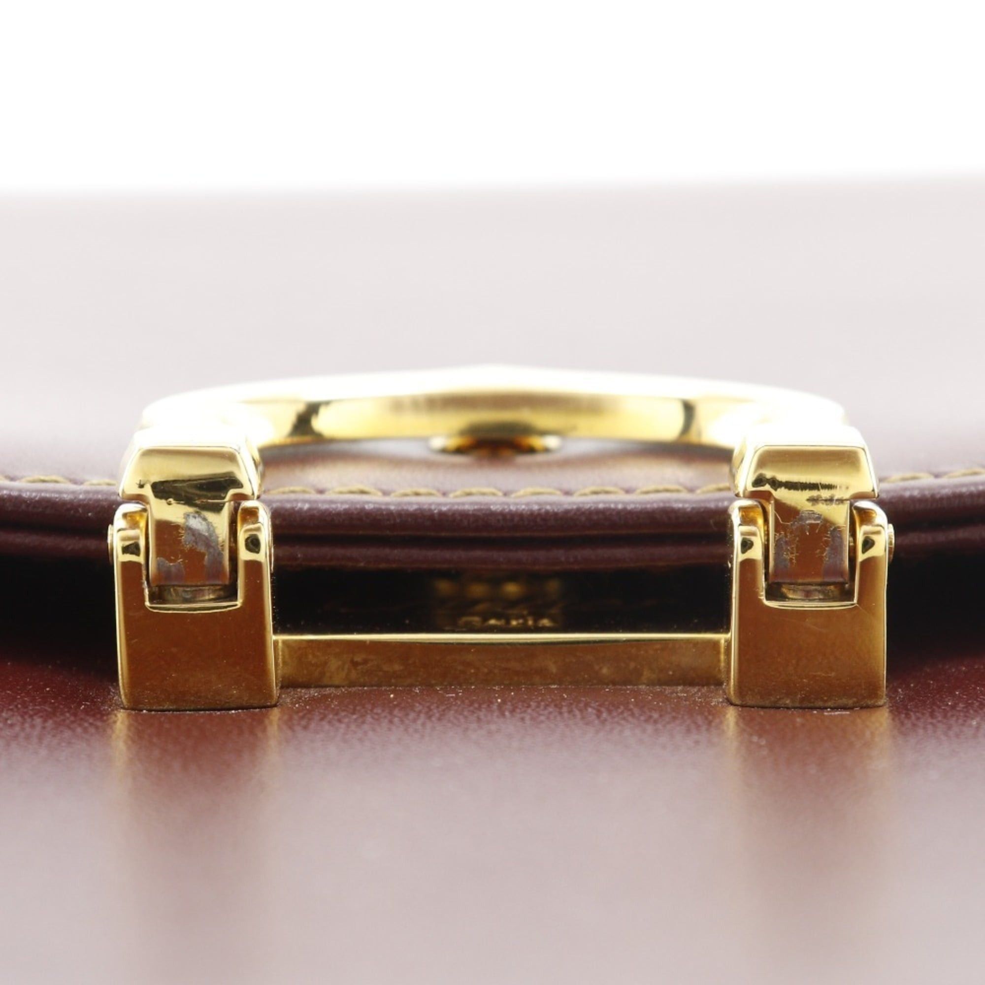 Cartier Cartier Must Line Shoulder Bag, Calfskin, Bordeaux, A5 size, Flap Closure, Women's Size ONE SIZE - 16 Thumbnail