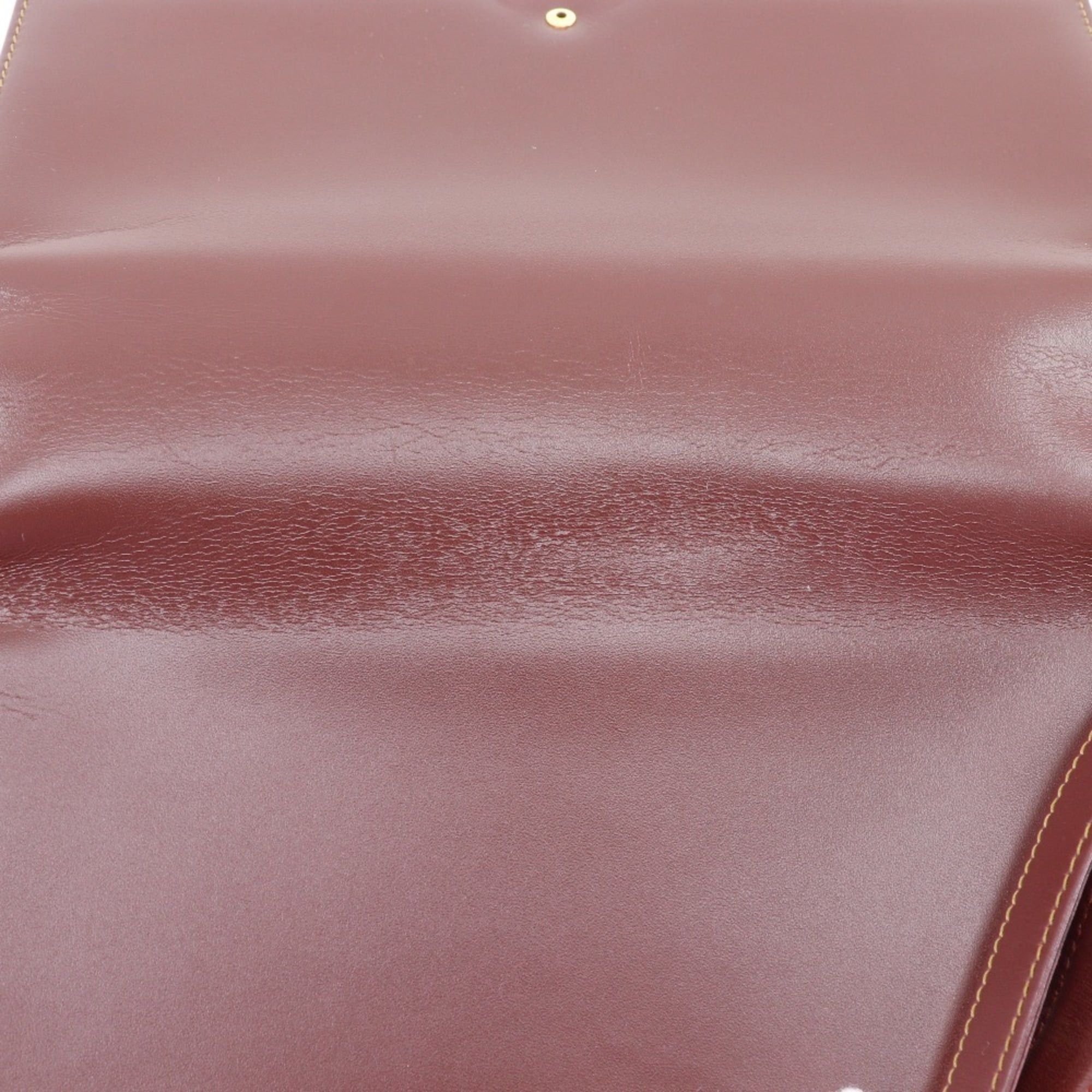 Cartier Cartier Must Line Shoulder Bag, Calfskin, Bordeaux, A5 size, Flap Closure, Women's Size ONE SIZE - 11 Thumbnail