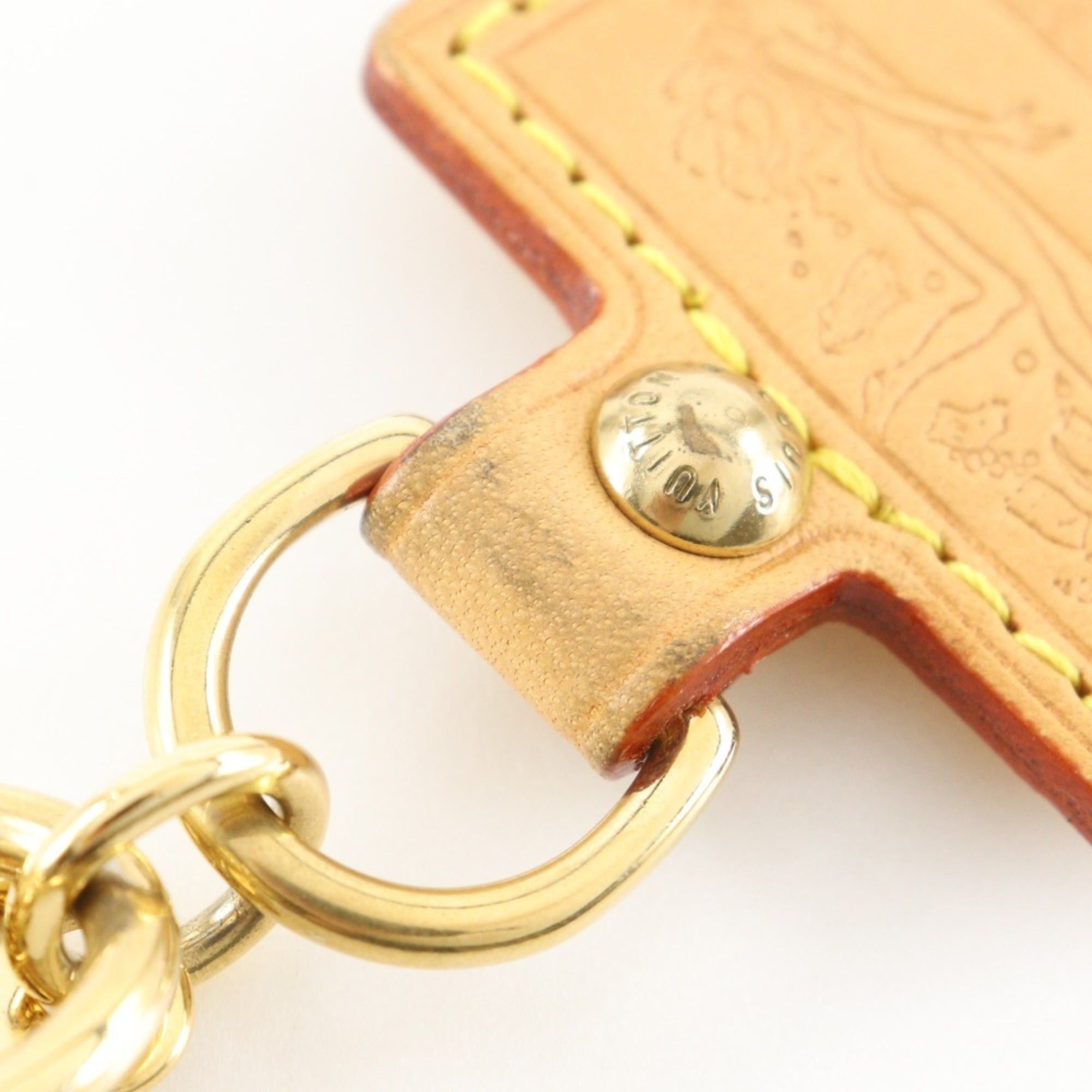 Louis Vuitton Louis Vuitton Porte Cle Fortune Keychain M85378, Natural Leather x Gold Plated, CT0075, Unisex Size ONE SIZE - 3 Thumbnail