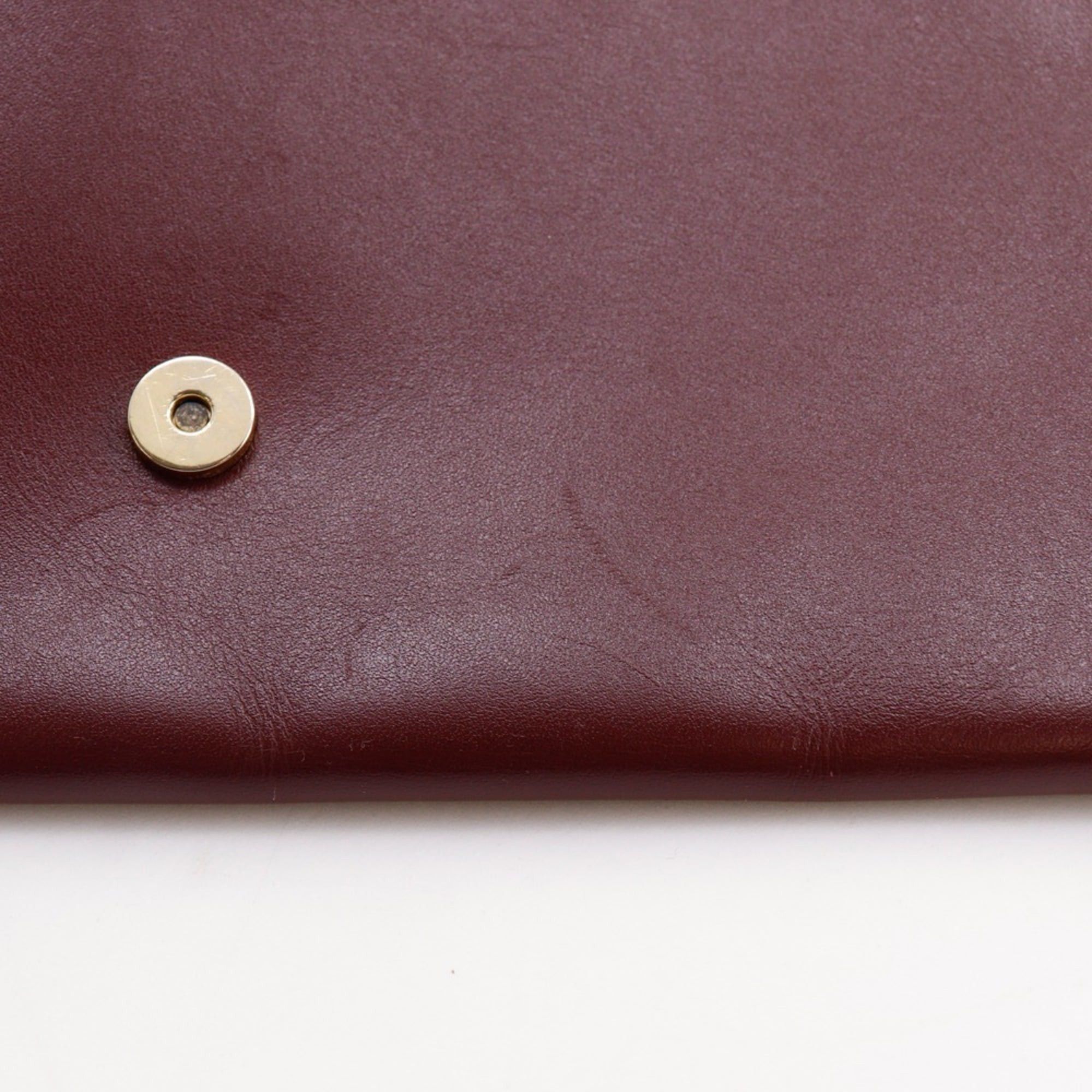 Cartier Cartier Must Line Clutch Bag, Calfskin, Bordeaux, Magnetic Closure, Women's Size ONE SIZE - 12 Thumbnail