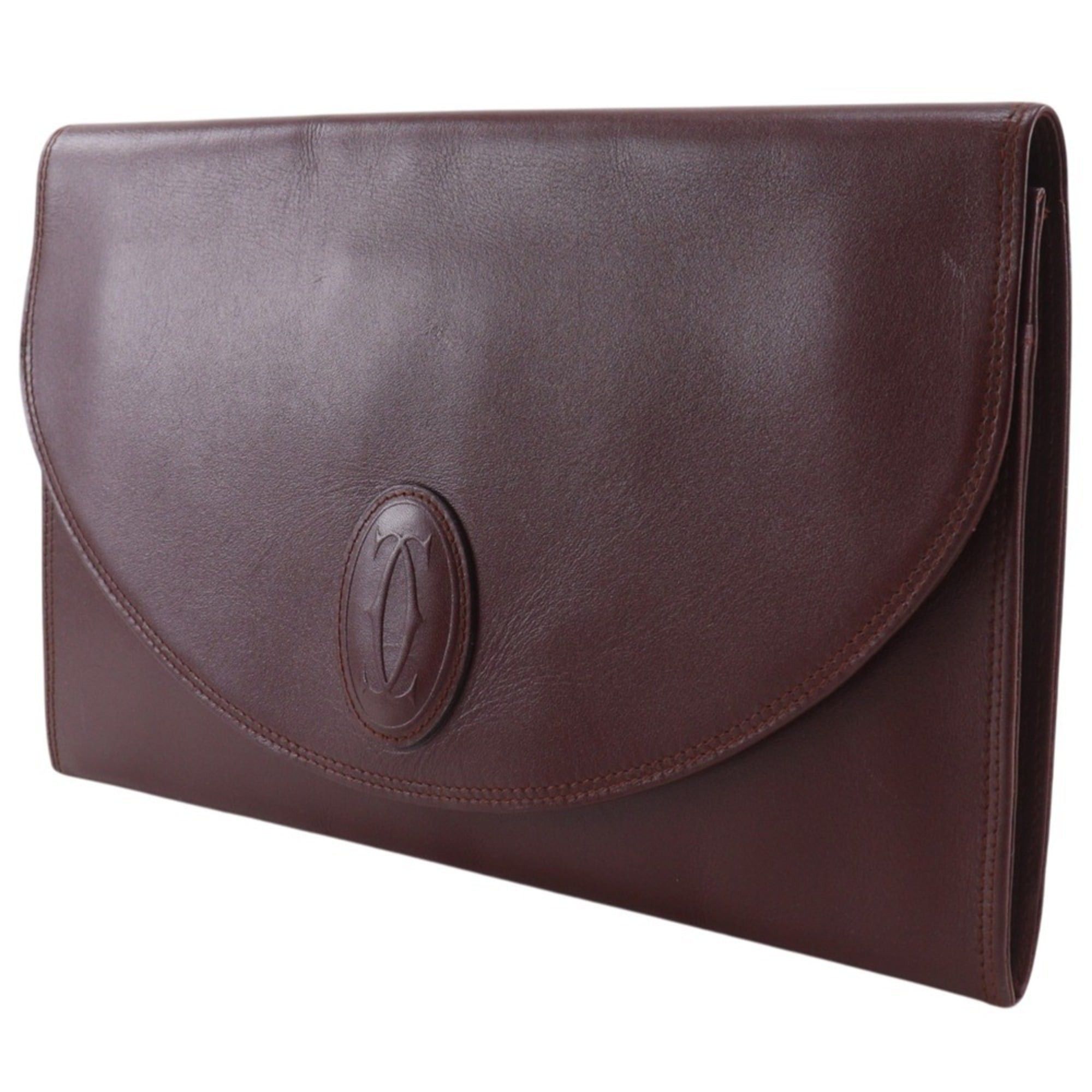 Cartier Cartier Must Line Clutch Bag, Calfskin, Bordeaux, Magnetic Closure, Women's Size ONE SIZE - 2 Thumbnail