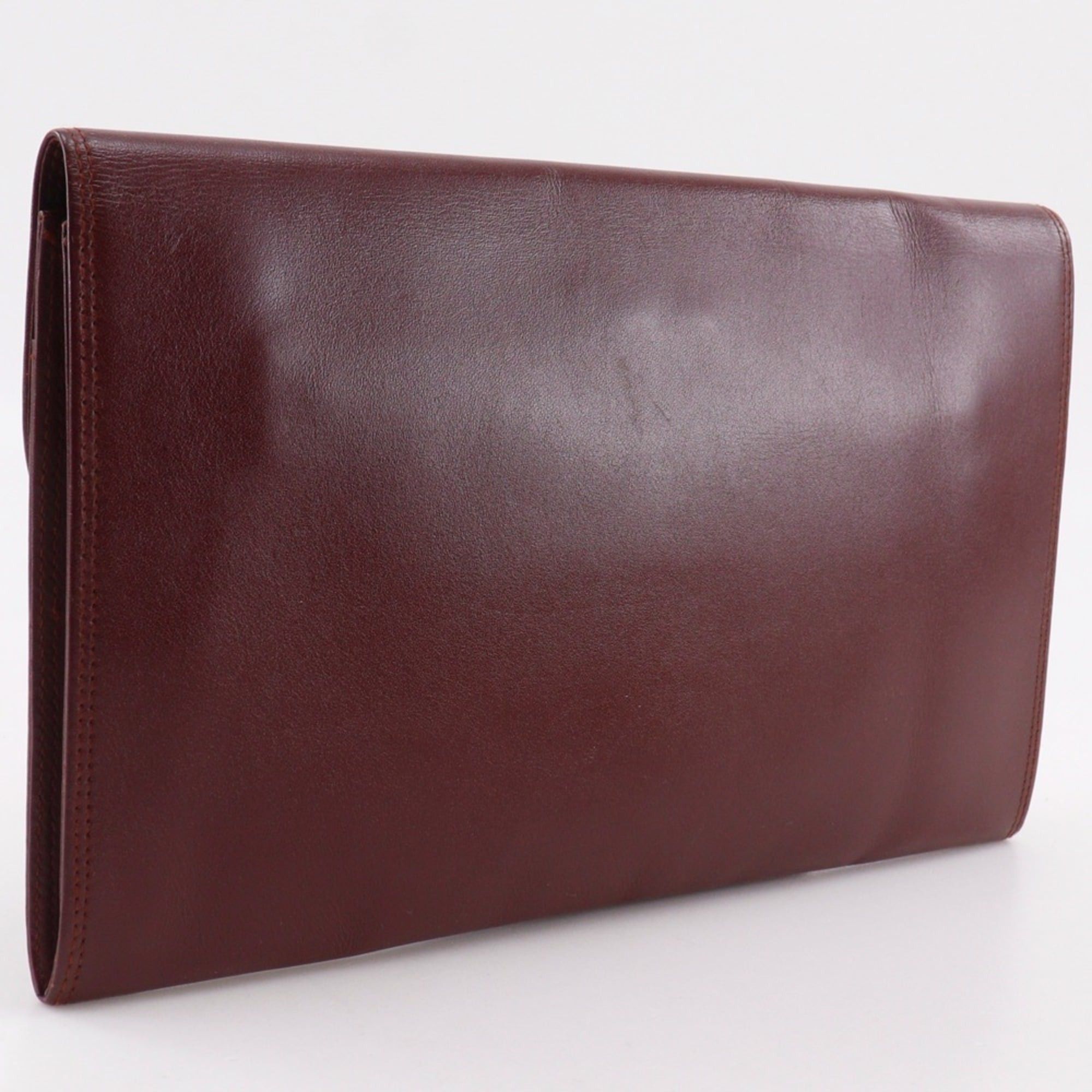 Cartier Cartier Must Line Clutch Bag, Calfskin, Bordeaux, Magnetic Closure, Women's Size ONE SIZE - 3 Thumbnail