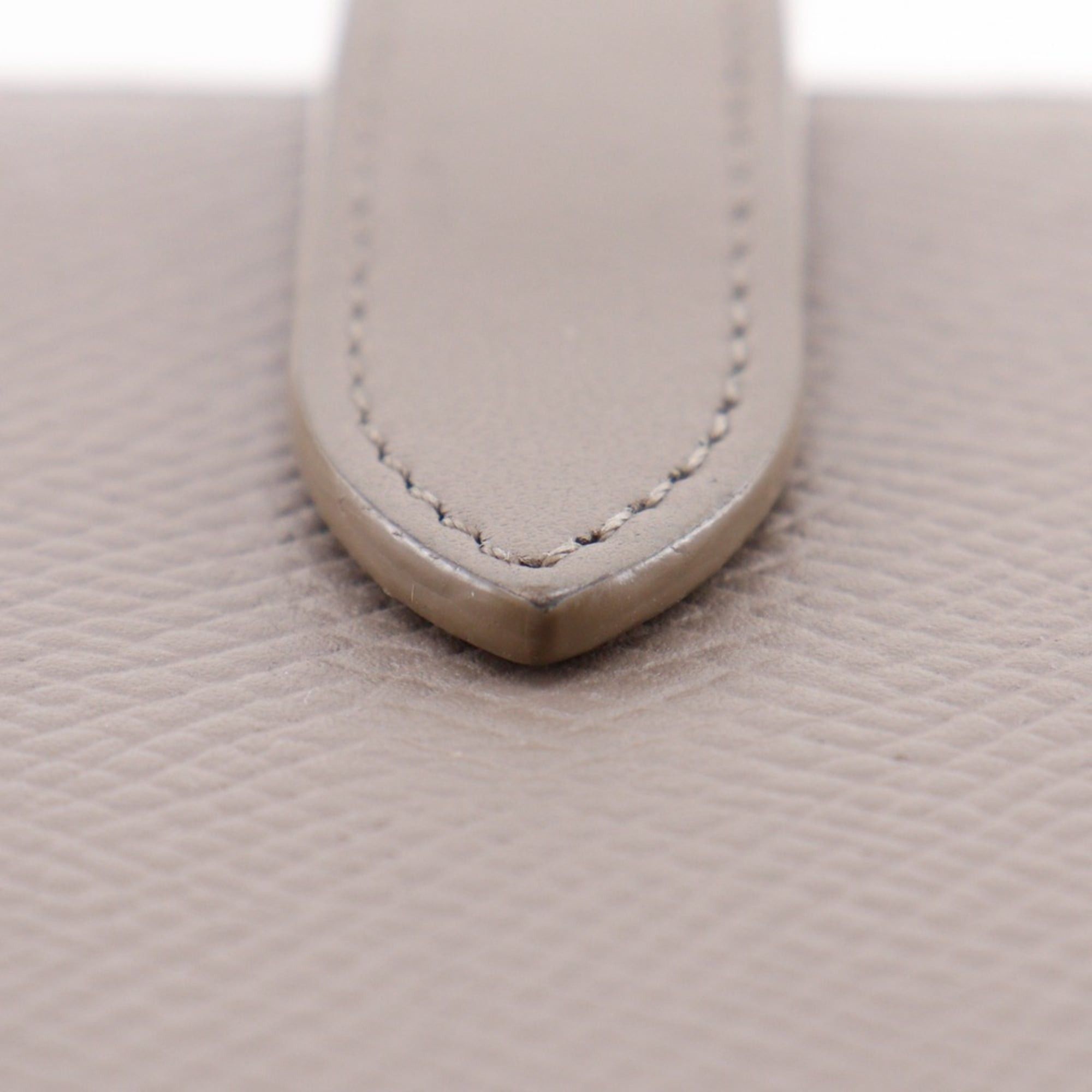 Celine Celine Medium Strap Wallet, Bi-fold Leather, Greige, Snap Button, Women's Size ONE SIZE - 11 Thumbnail