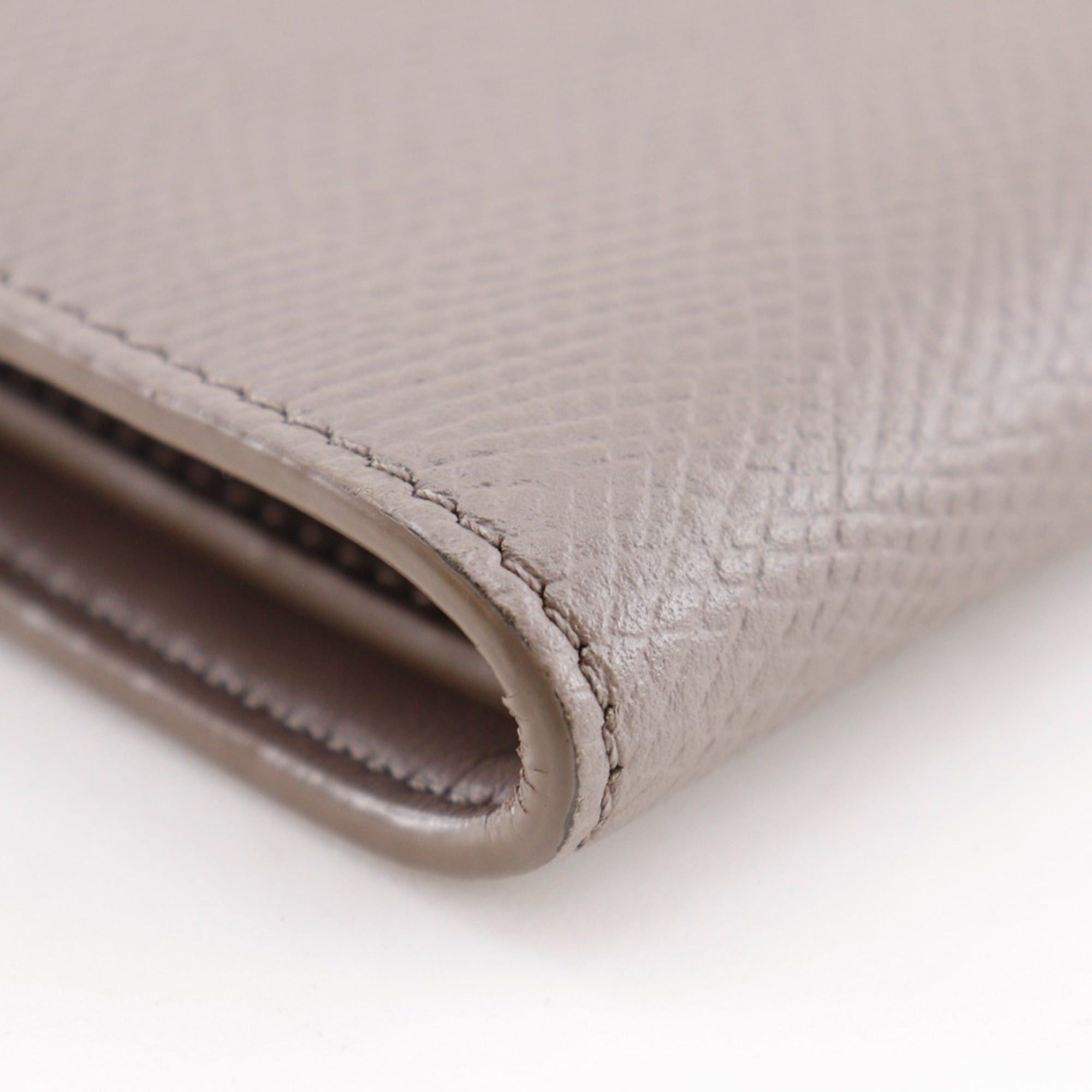 Celine Celine Medium Strap Wallet, Bi-fold Leather, Greige, Snap Button, Women's Size ONE SIZE - 4 Thumbnail