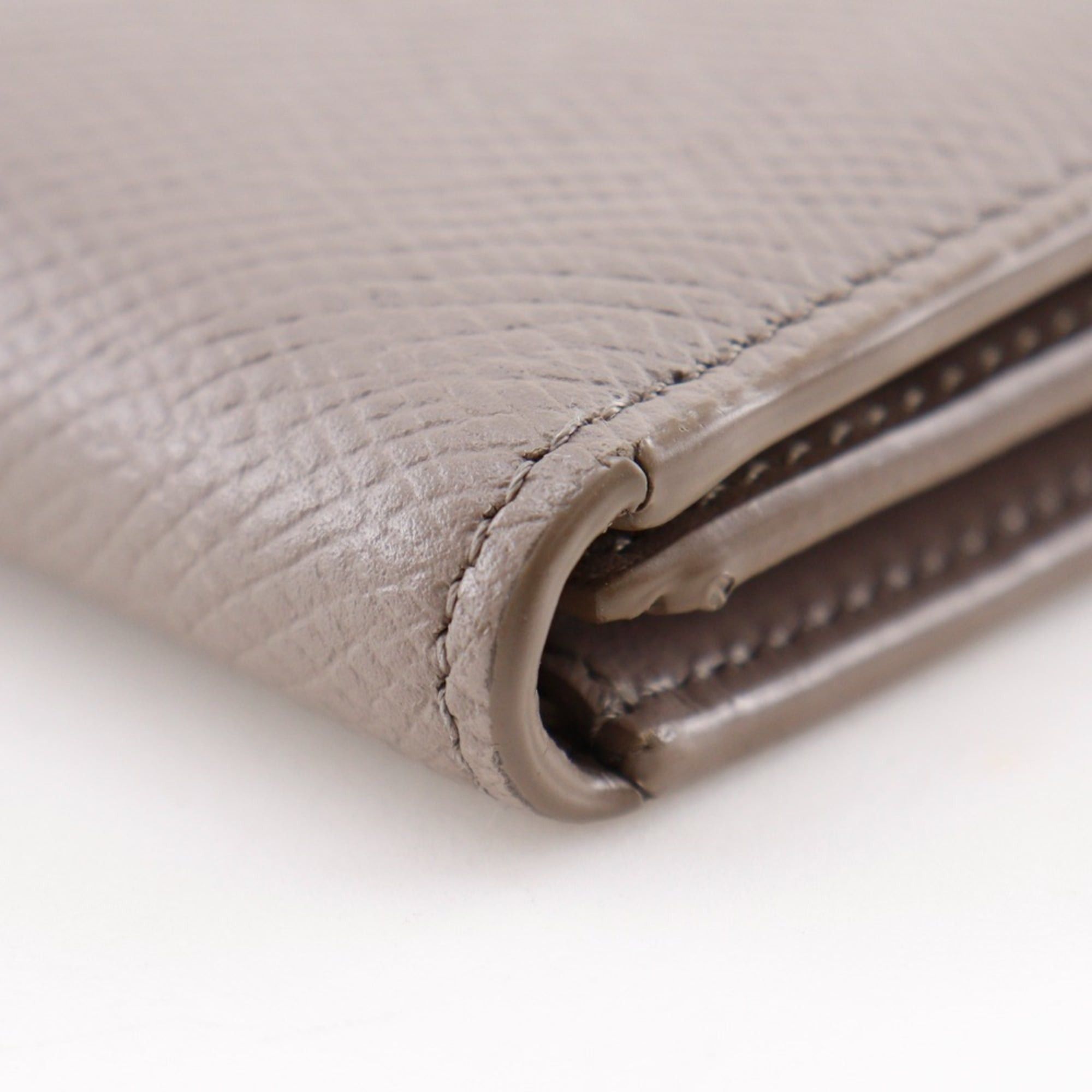 Celine Celine Medium Strap Wallet, Bi-fold Leather, Greige, Snap Button, Women's Size ONE SIZE - 5 Thumbnail