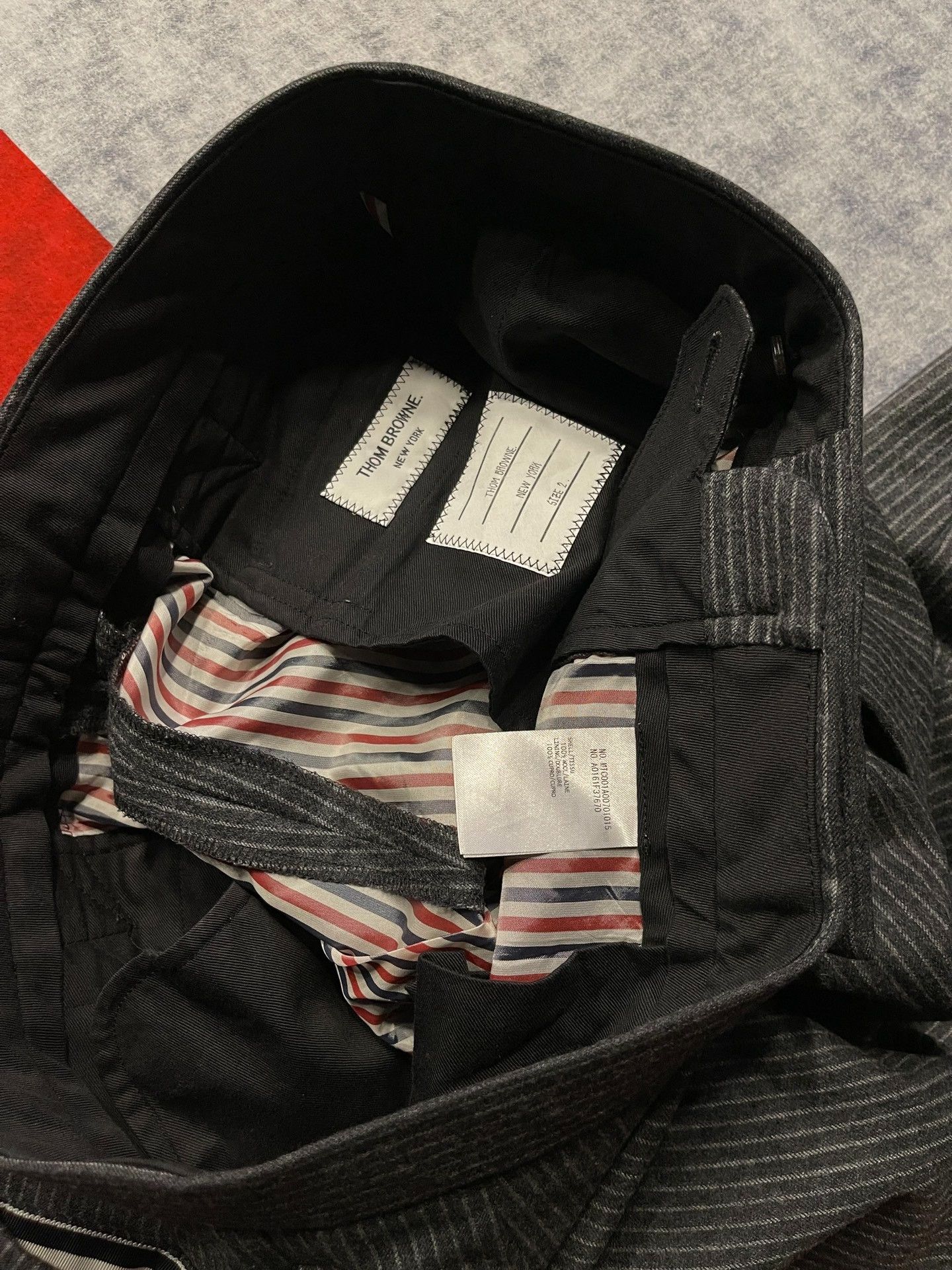 Thom Browne Thom Browne Striped Gray Tailored Pants Size US 31 - 7 Thumbnail