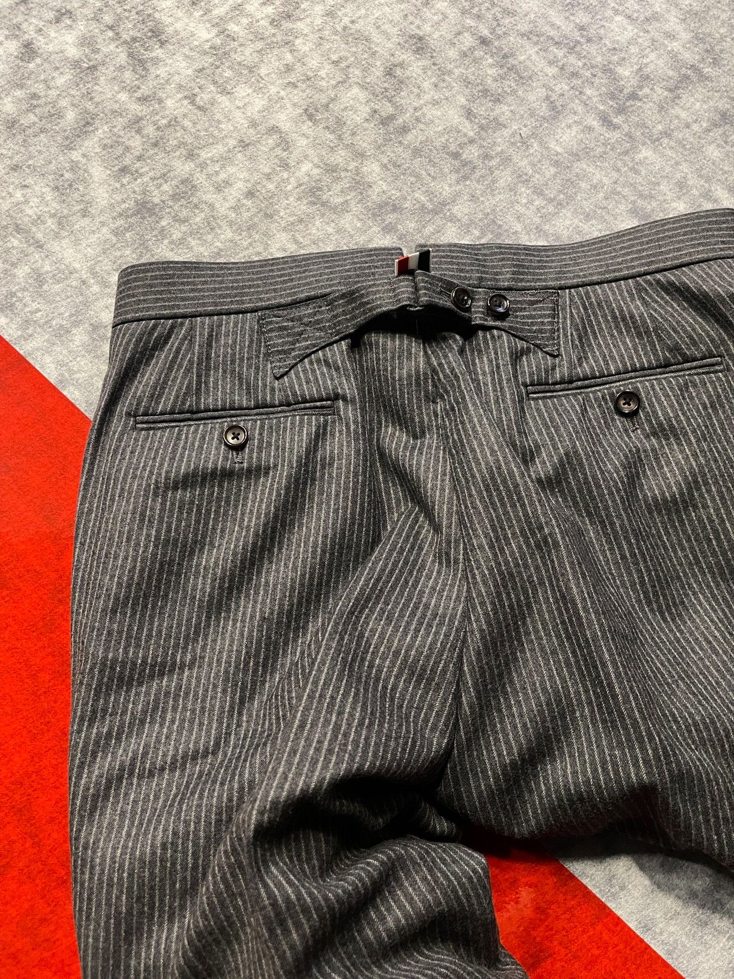 Thom Browne Thom Browne Striped Gray Tailored Pants Size US 31 - 6 Thumbnail