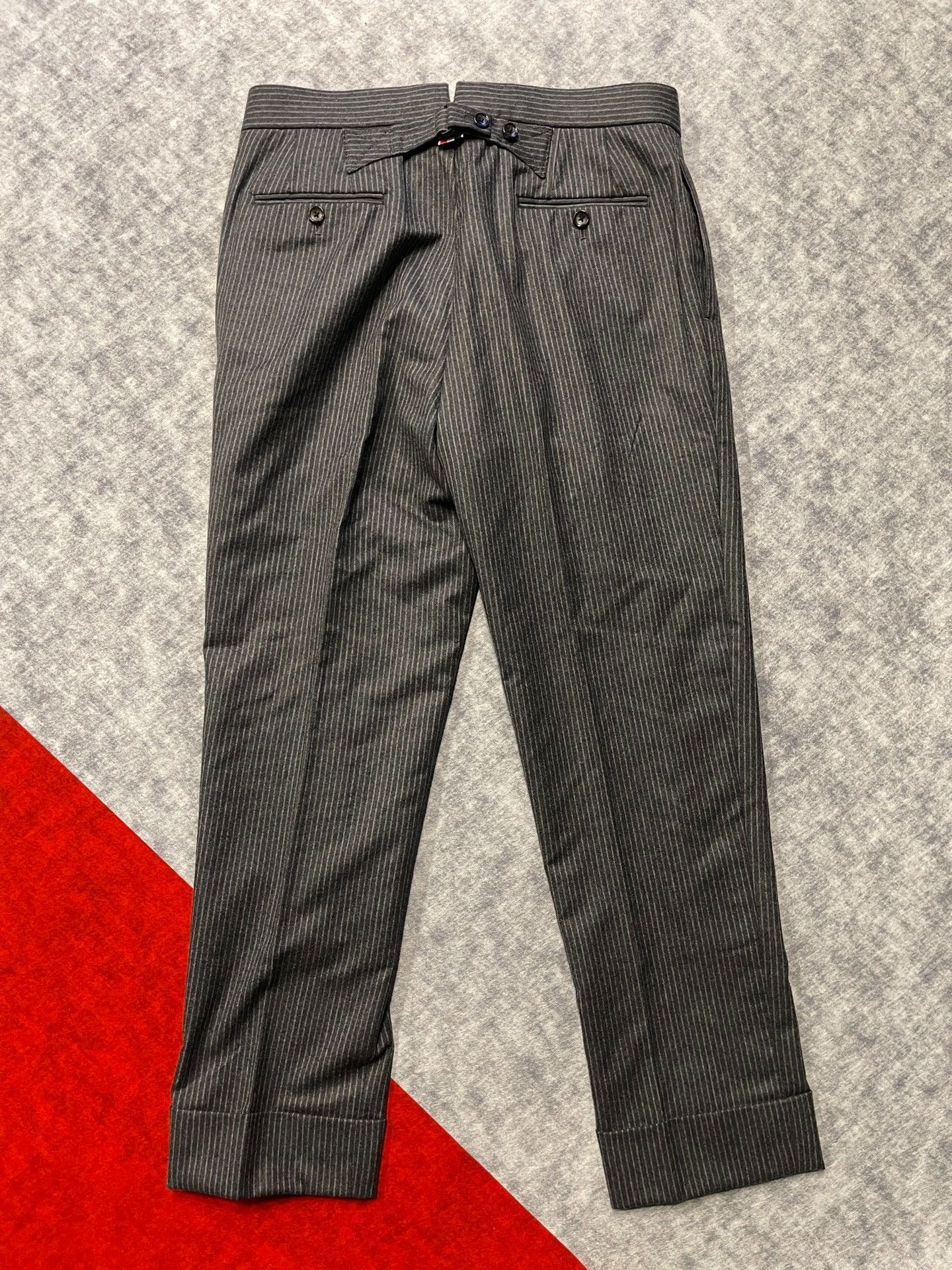 Thom Browne Thom Browne Striped Gray Tailored Pants Size US 31 - 3 Thumbnail