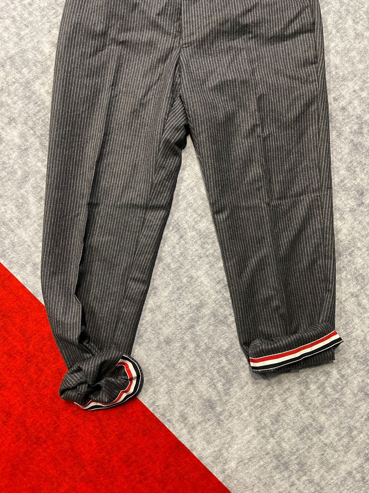 Thom Browne Thom Browne Striped Gray Tailored Pants Size US 31 - 2 Thumbnail
