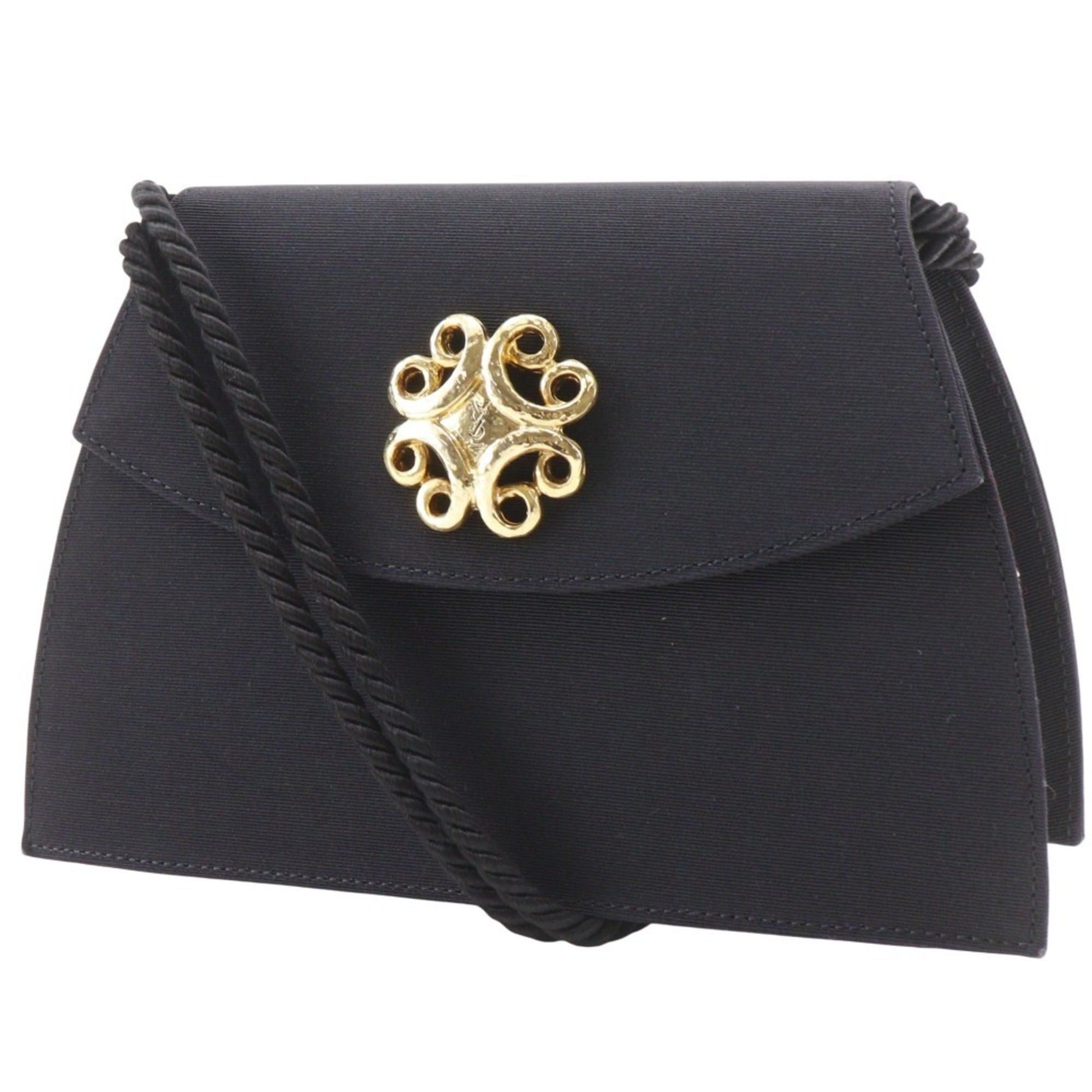 Yves Saint Laurent Yves Saint Laurent Party Bag, Shoulder 2-Way Clutch, Cotton, Black, 2-Way, Magnetic Closure, Bag for Women Size ONE SIZE - 2 Thumbnail