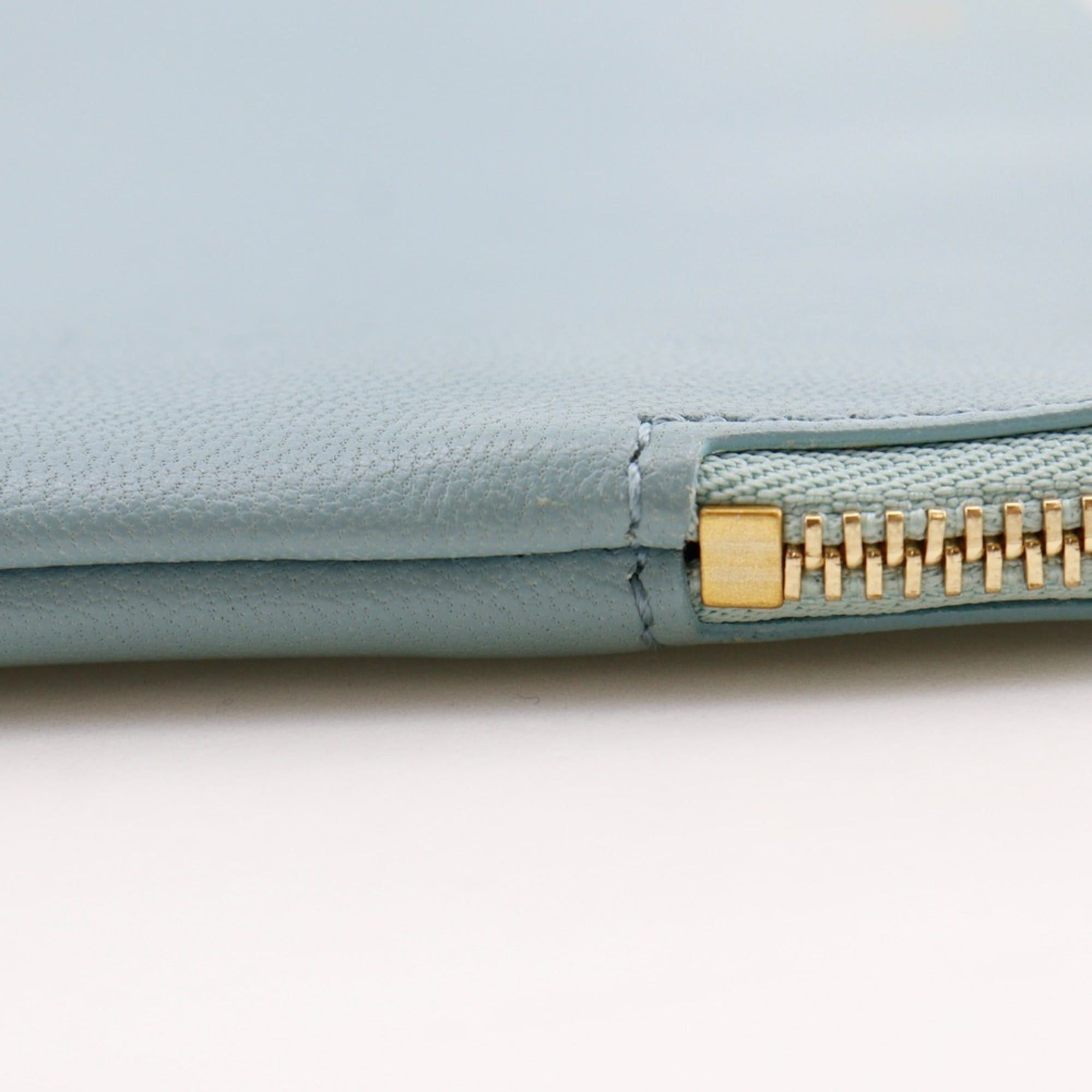 Celine Celine Clutch Bag Pouch Bicolor 100093HTM.08GB Calfskin Light Blue/Black Zipper bag Women's Size ONE SIZE - 9 Thumbnail
