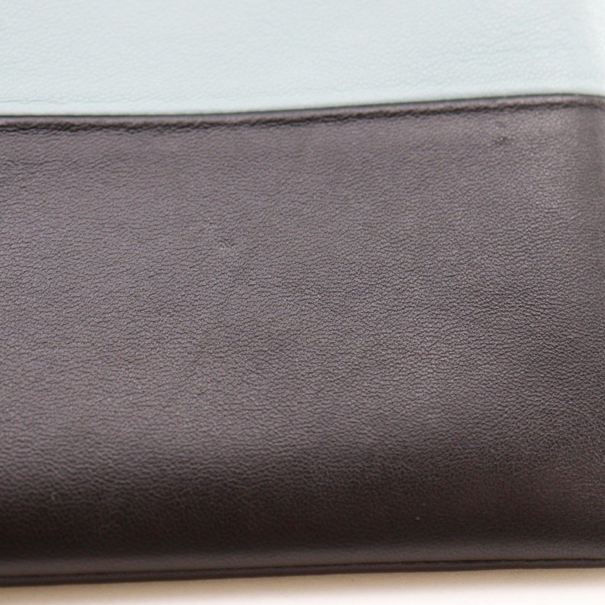 Celine Celine Clutch Bag Pouch Bicolor 100093HTM.08GB Calfskin Light Blue/Black Zipper bag Women's Size ONE SIZE - 7 Thumbnail