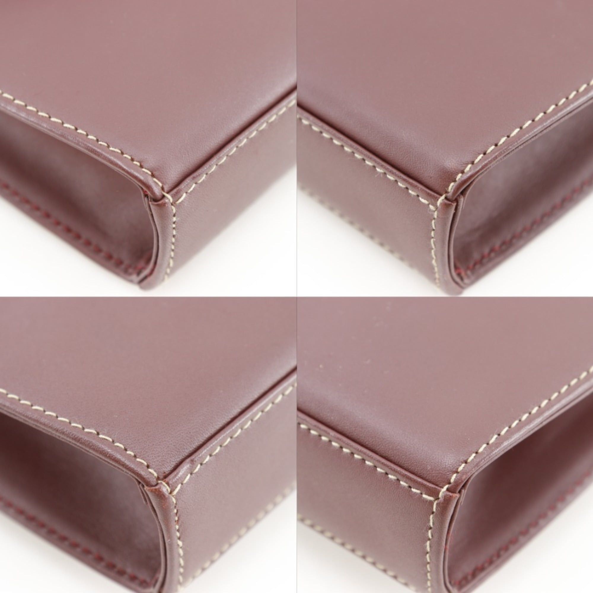 Cartier Cartier Must Line Shoulder Bag/Clutch (2-way) - Calfskin, Bordeaux, 2-way, Snap Button, Women's Size ONE SIZE - 4 Thumbnail