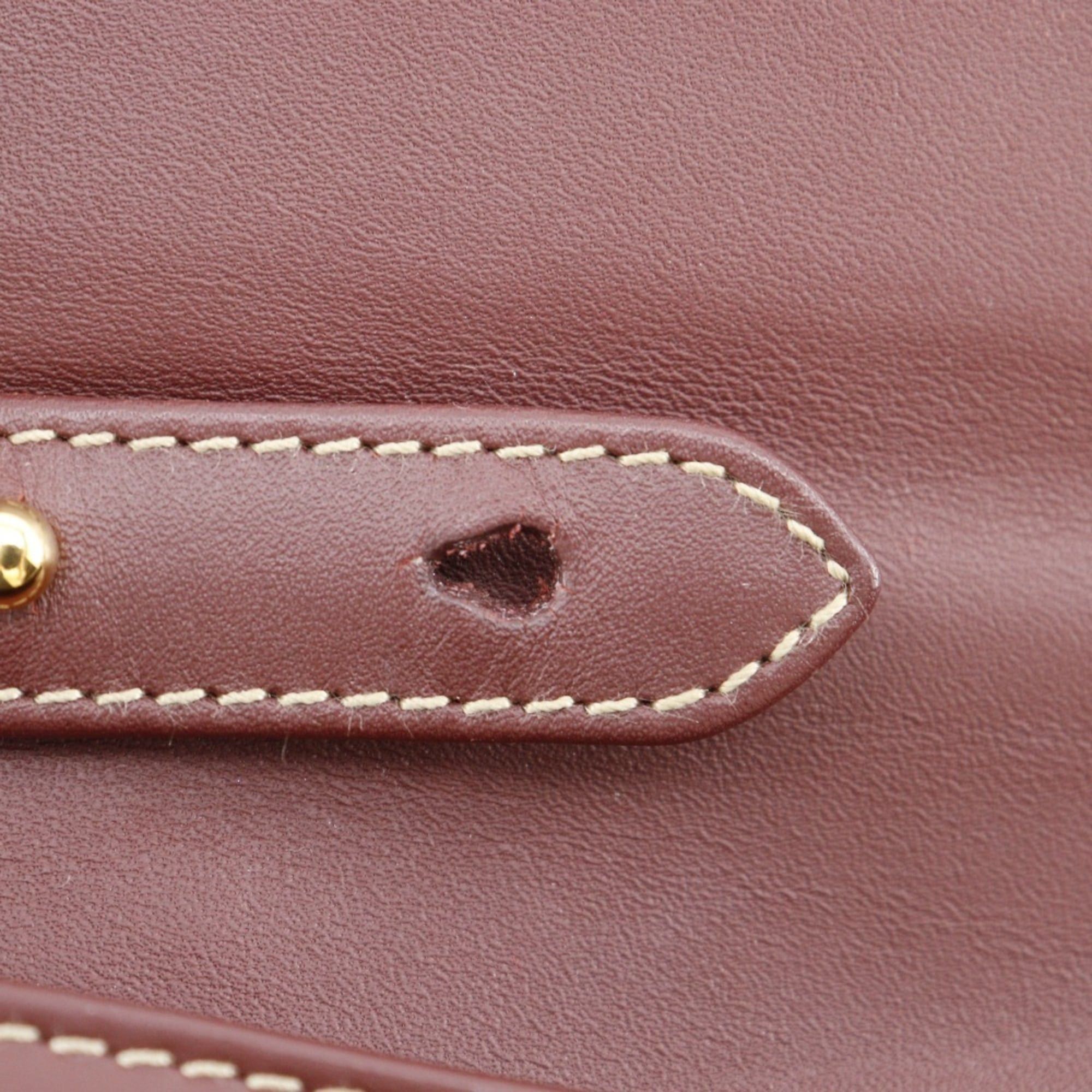 Cartier Cartier Must Line Shoulder Bag/Clutch (2-way) - Calfskin, Bordeaux, 2-way, Snap Button, Women's Size ONE SIZE - 12 Thumbnail