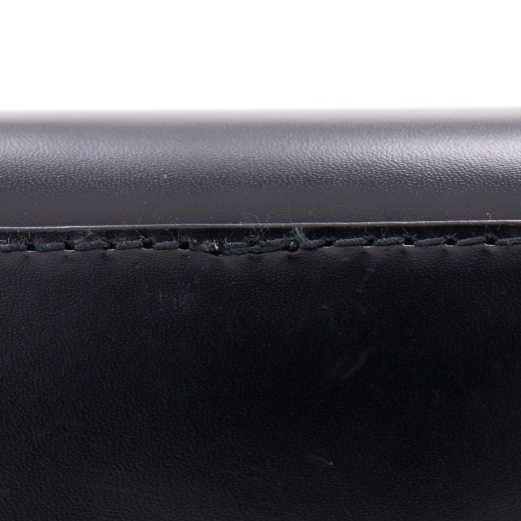 Salvatore Ferragamo Salvatore Ferragamo Gancini Handbag AQ-21 0167 Calfskin Black A5 Zipper Women's Size ONE SIZE - 12 Thumbnail