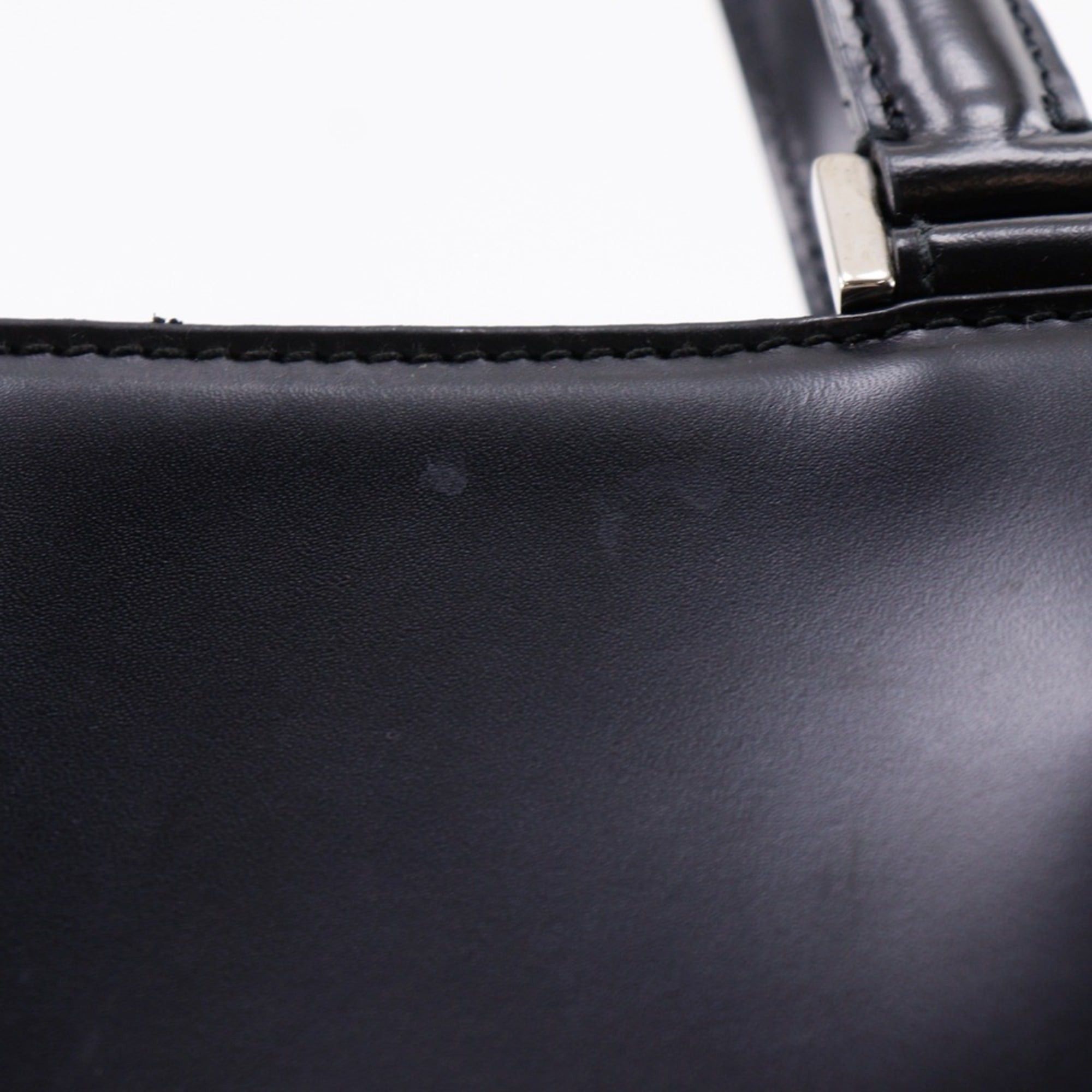 Salvatore Ferragamo Salvatore Ferragamo Gancini Handbag AQ-21 0167 Calfskin Black A5 Zipper Women's Size ONE SIZE - 13 Thumbnail