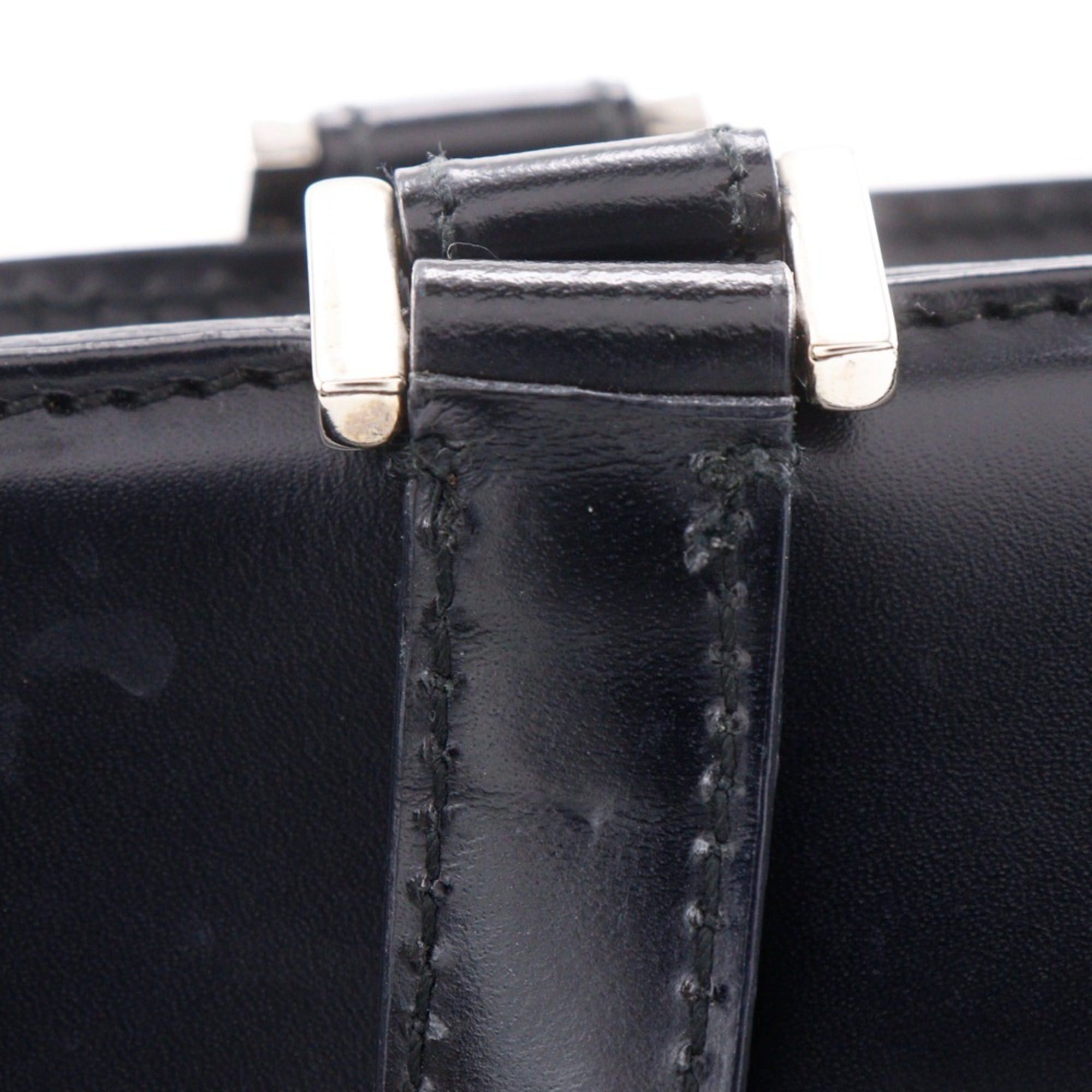 Salvatore Ferragamo Salvatore Ferragamo Gancini Handbag AQ-21 0167 Calfskin Black A5 Zipper Women's Size ONE SIZE - 15 Thumbnail