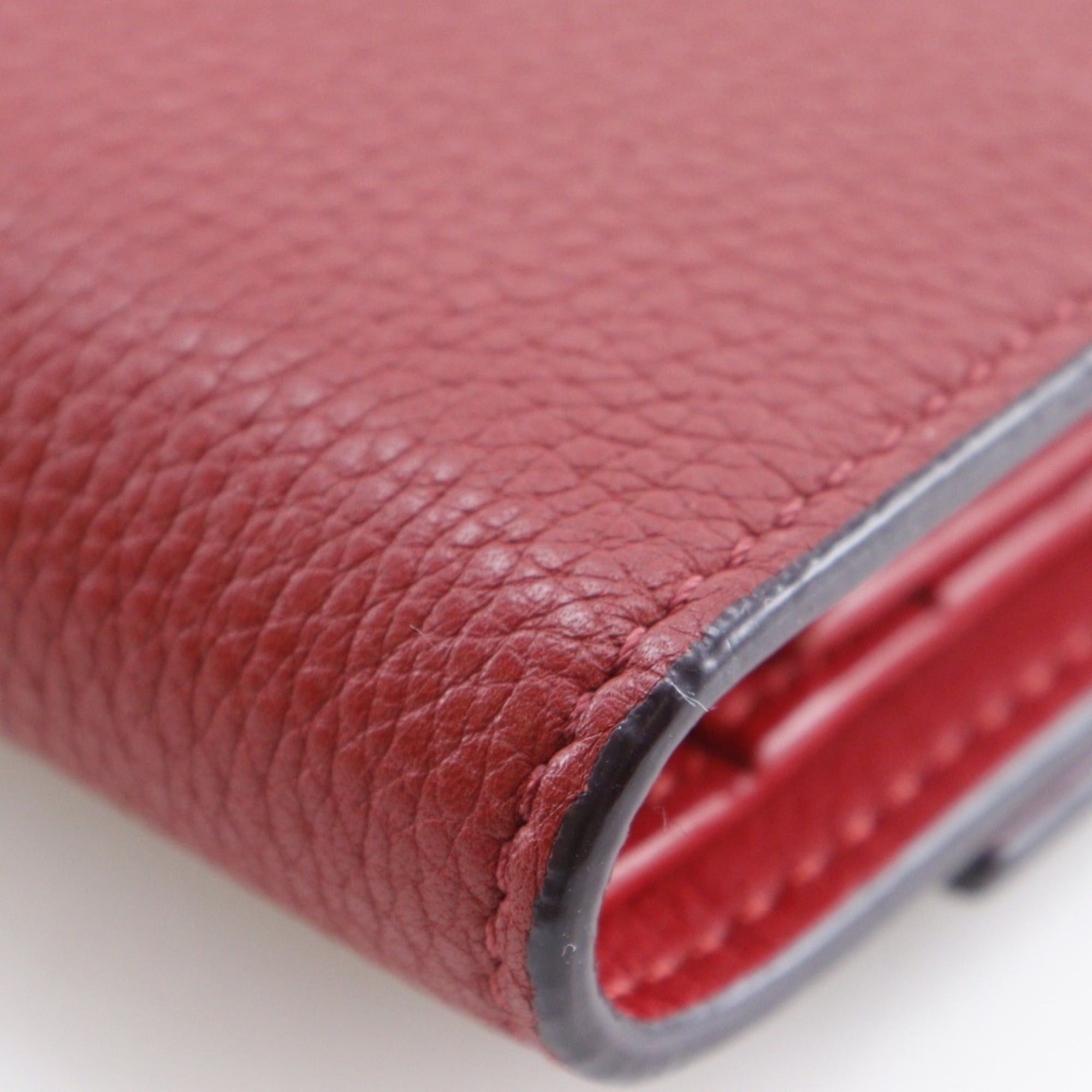 Celine Celine Small Folded Multifunction Tri-fold Wallet, Leather, Red, Snap Button, Women's Size ONE SIZE - 9 Thumbnail