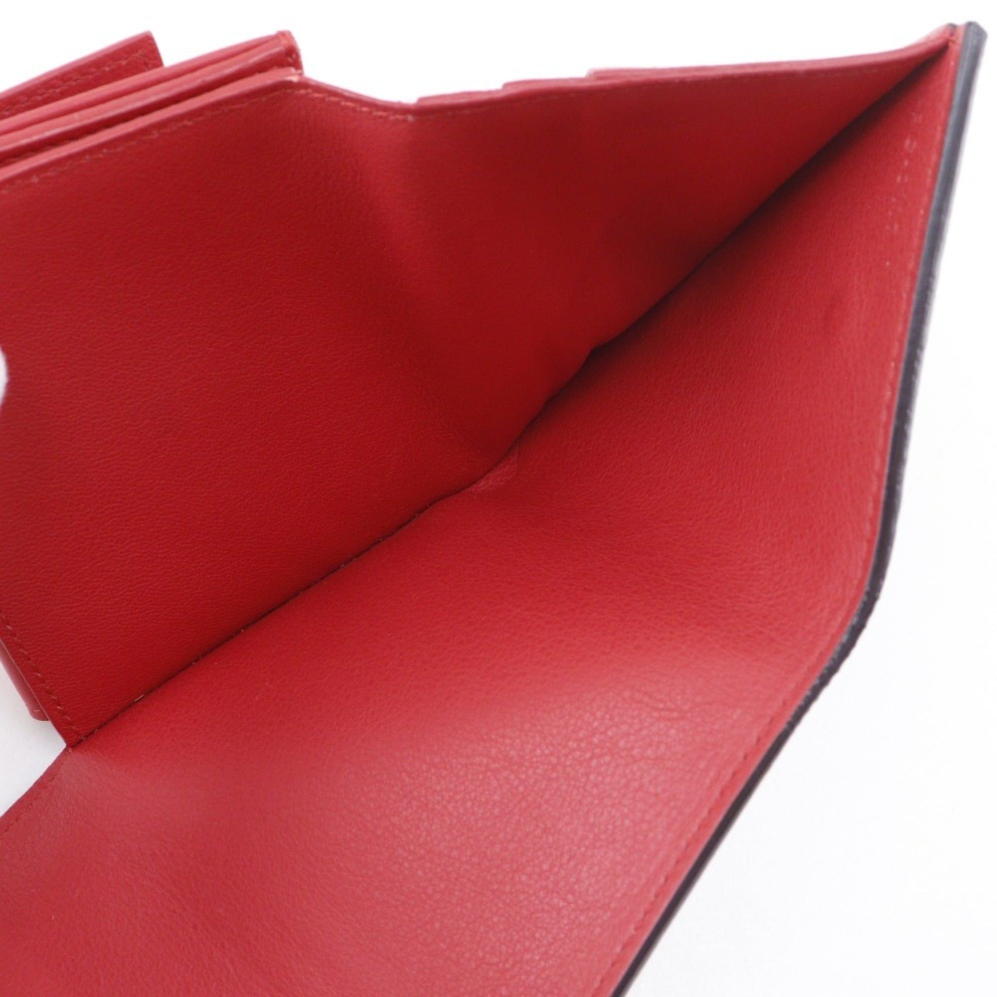 Celine Celine Small Folded Multifunction Tri-fold Wallet, Leather, Red, Snap Button, Women's Size ONE SIZE - 10 Thumbnail