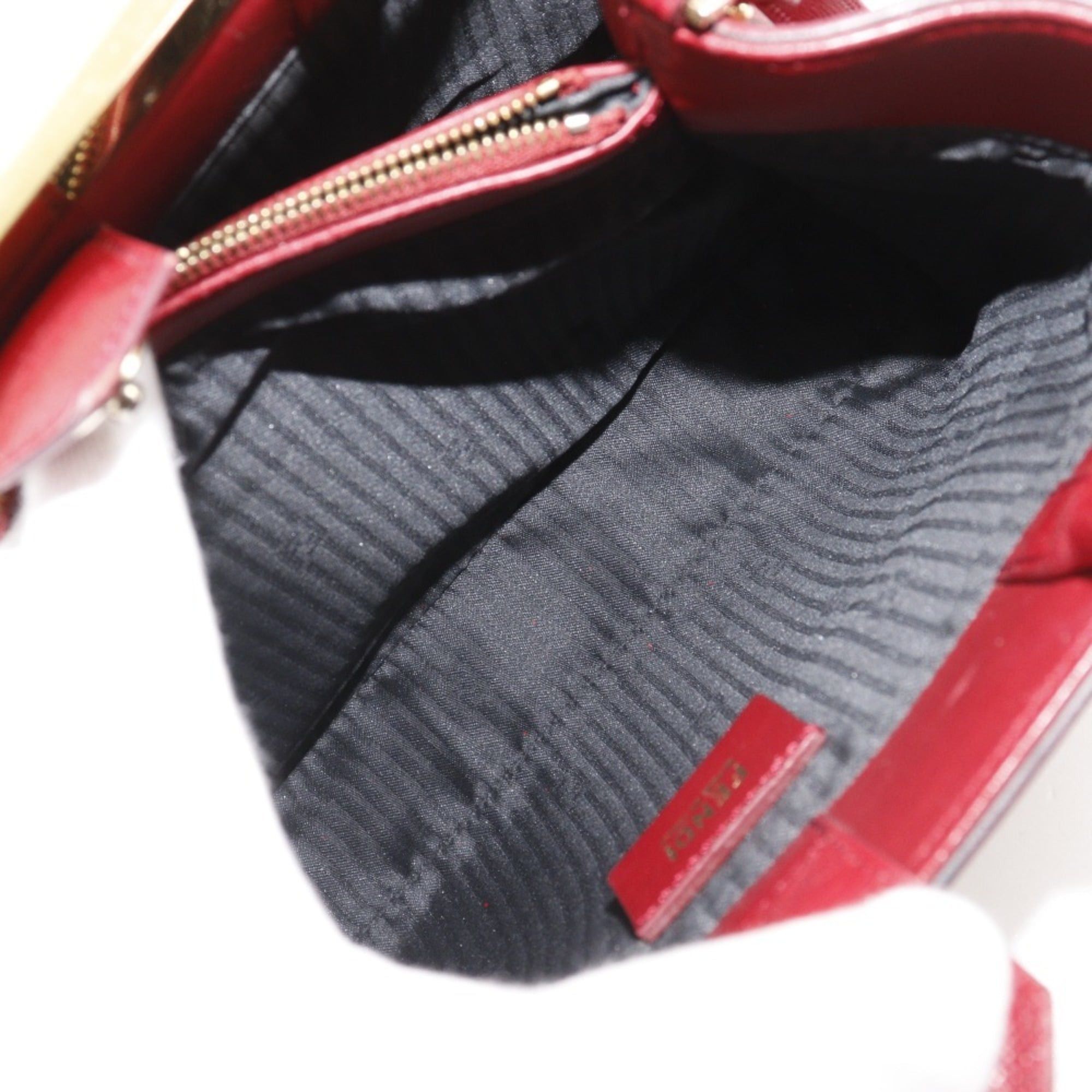 Fendi Fendi Petite to Jules 2-Way Shoulder Bag (8BH253) Leather, Red, 2-Way, A5 Size, Snap Button, Women's Size ONE SIZE - 5 Thumbnail