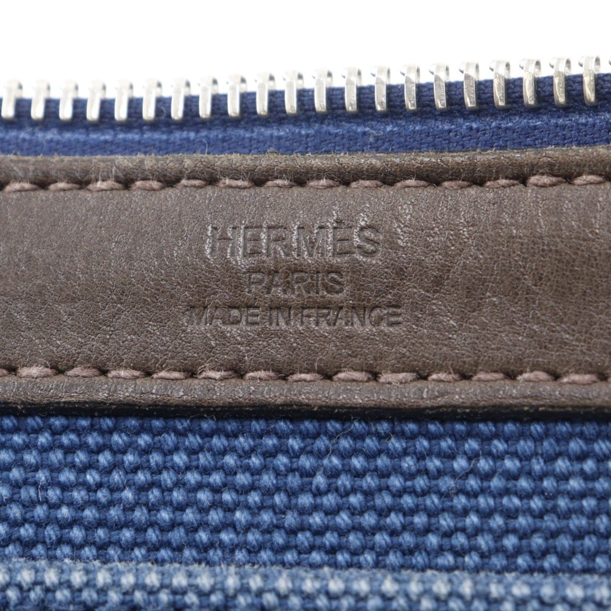 Hermes Hermes Cavasmira PM handbag, Medor hardware, canvas, 2008 model, navy blue, □L size, A4 zipper closure, unisex. Size ONE SIZE - 12 Thumbnail
