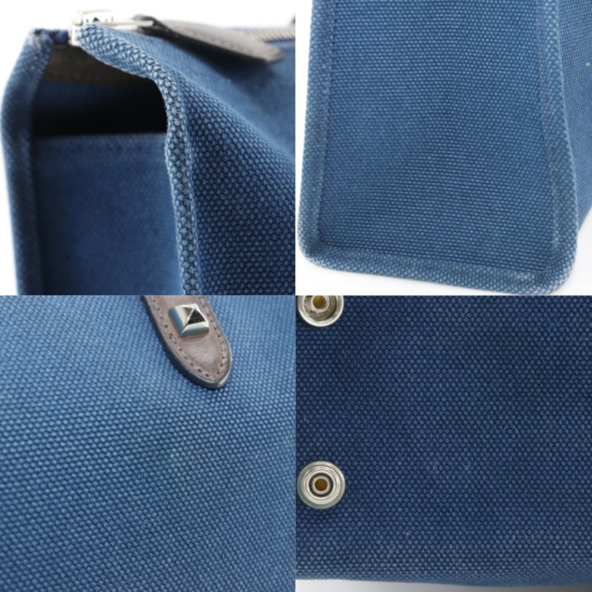 Hermes Hermes Cavasmira PM handbag, Medor hardware, canvas, 2008 model, navy blue, □L size, A4 zipper closure, unisex. Size ONE SIZE - 19 Thumbnail
