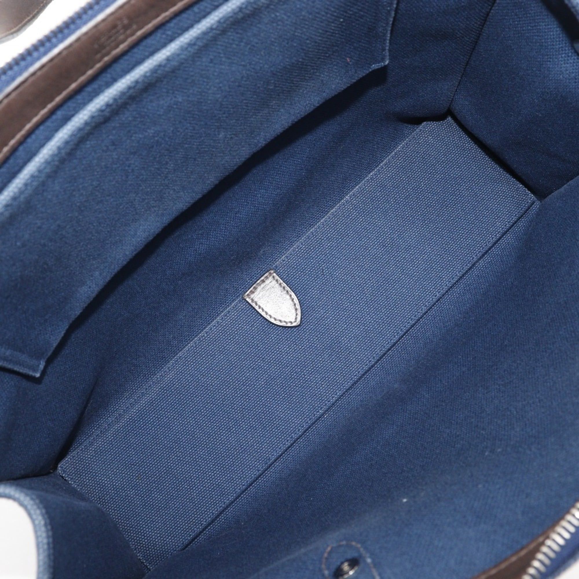 Hermes Hermes Cavasmira PM handbag, Medor hardware, canvas, 2008 model, navy blue, □L size, A4 zipper closure, unisex. Size ONE SIZE - 6 Thumbnail