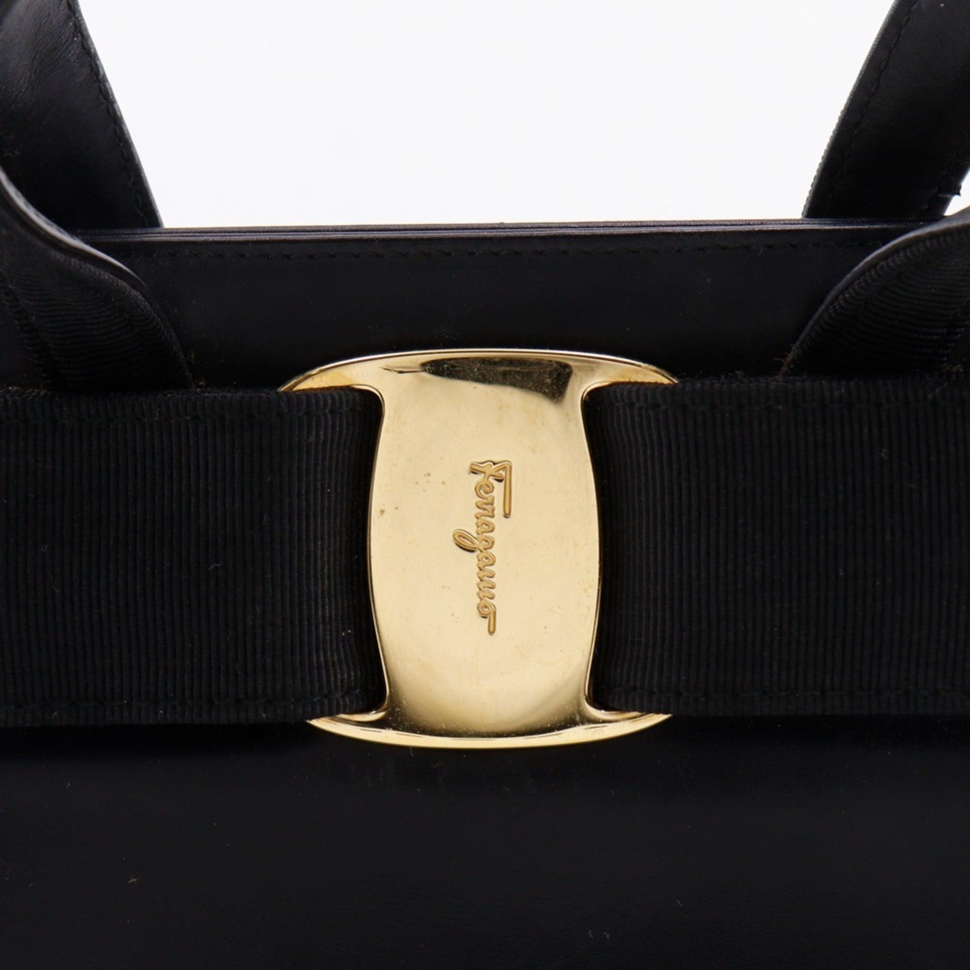 Salvatore Ferragamo Salvatore Ferragamo Vara Ribbon Handbag 2-Way Shoulder Bag BA21 4178 Calfskin Black 2-way A5 Magnetic Closure Women's Size ONE SIZE - 15 Thumbnail