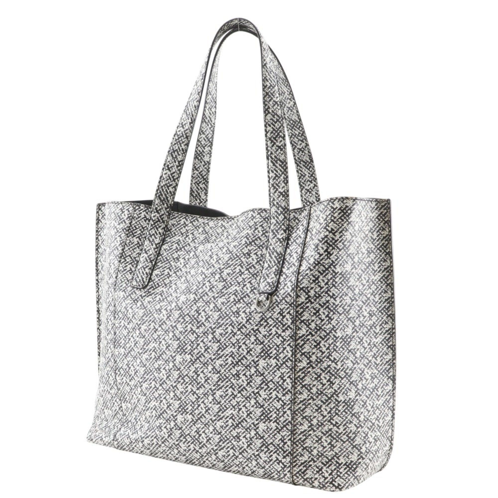 Tod's TOD'S Paper Bag Tote Bag, PVC x Leather, Black/White, A4 Size, Open, Unisex Size ONE SIZE - 2 Thumbnail