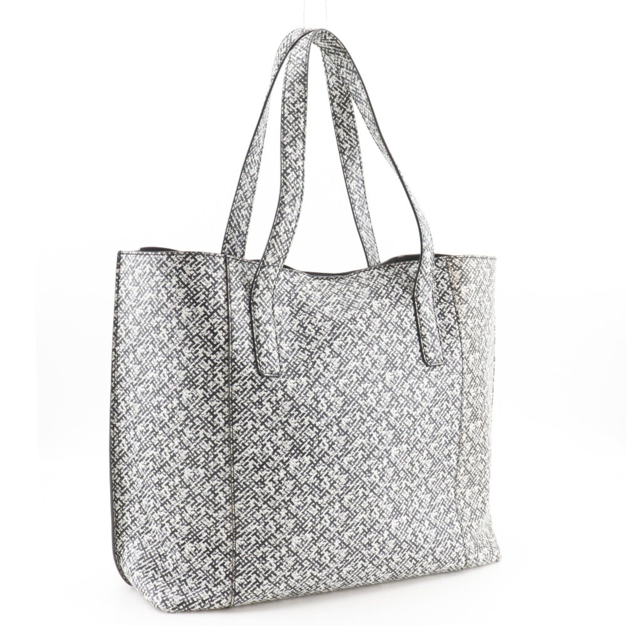 Tod's TOD'S Paper Bag Tote Bag, PVC x Leather, Black/White, A4 Size, Open, Unisex Size ONE SIZE - 3 Thumbnail