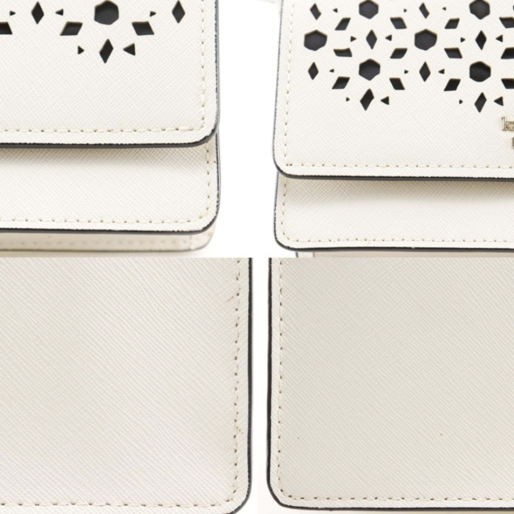 Kate Spade Kate Spade Pochette Shoulder Bag, Perforated Leather, 2-Way, PWRU5572, White, Magnetic Closure, Women's. Size ONE SIZE - 19 Thumbnail