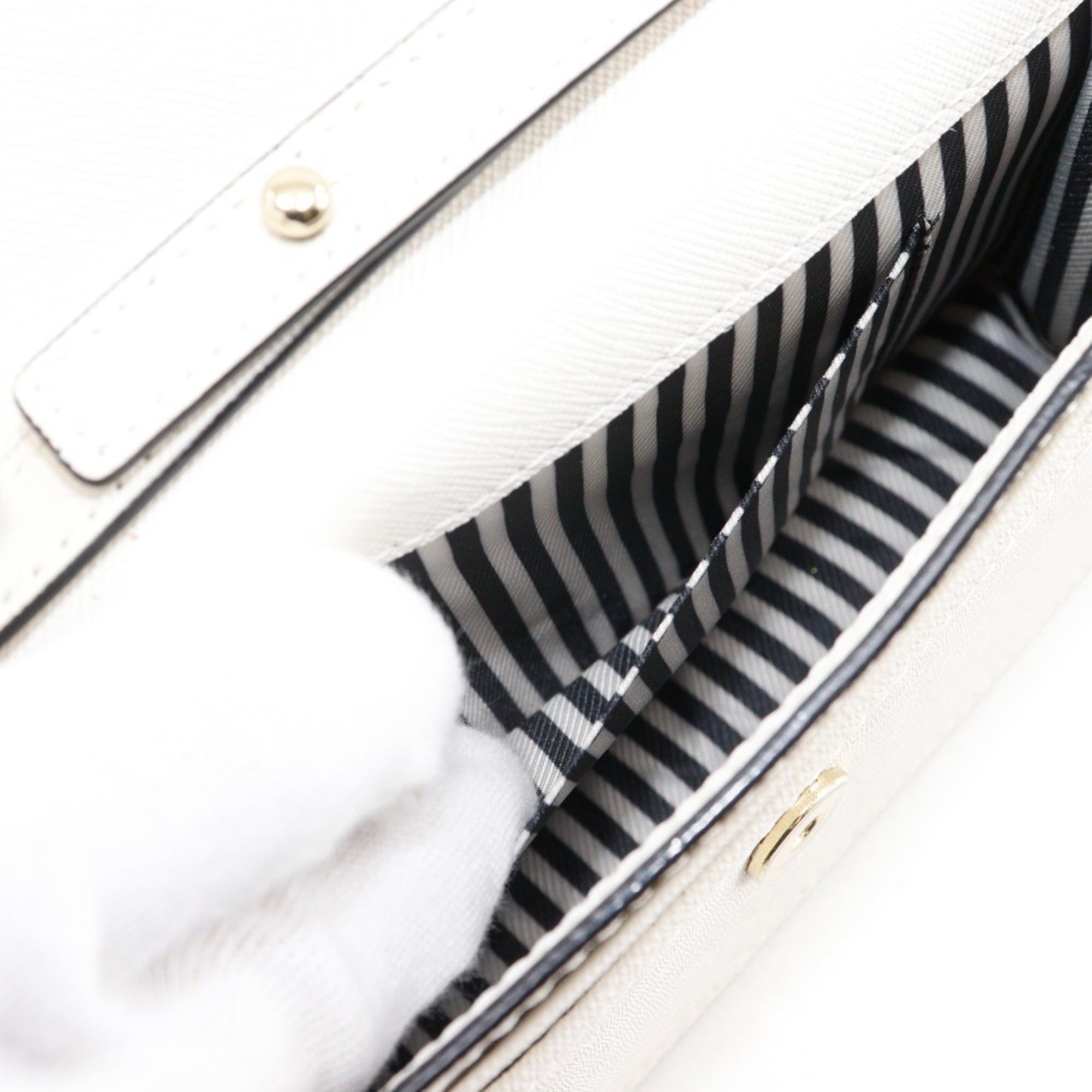 Kate Spade Kate Spade Pochette Shoulder Bag, Perforated Leather, 2-Way, PWRU5572, White, Magnetic Closure, Women's. Size ONE SIZE - 6 Thumbnail