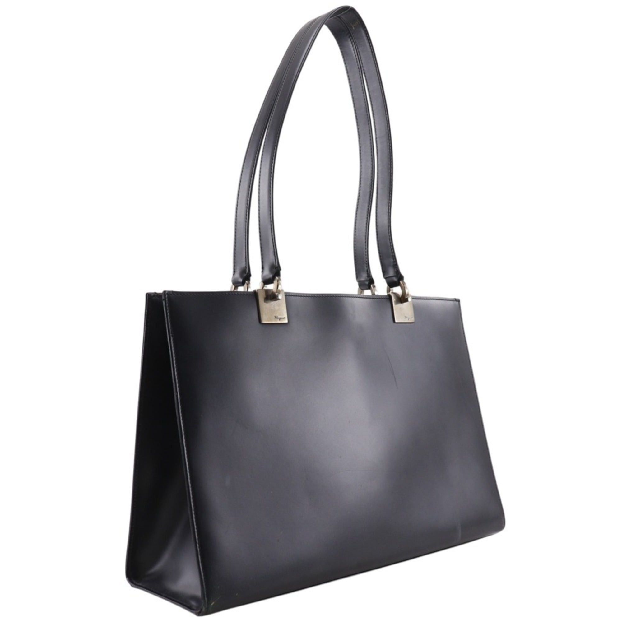 Salvatore Ferragamo Salvatore Ferragamo Gancini Tote Bag BP-21 0137 Calfskin Black A4 Magnetic Closure Women's Size ONE SIZE - 3 Thumbnail