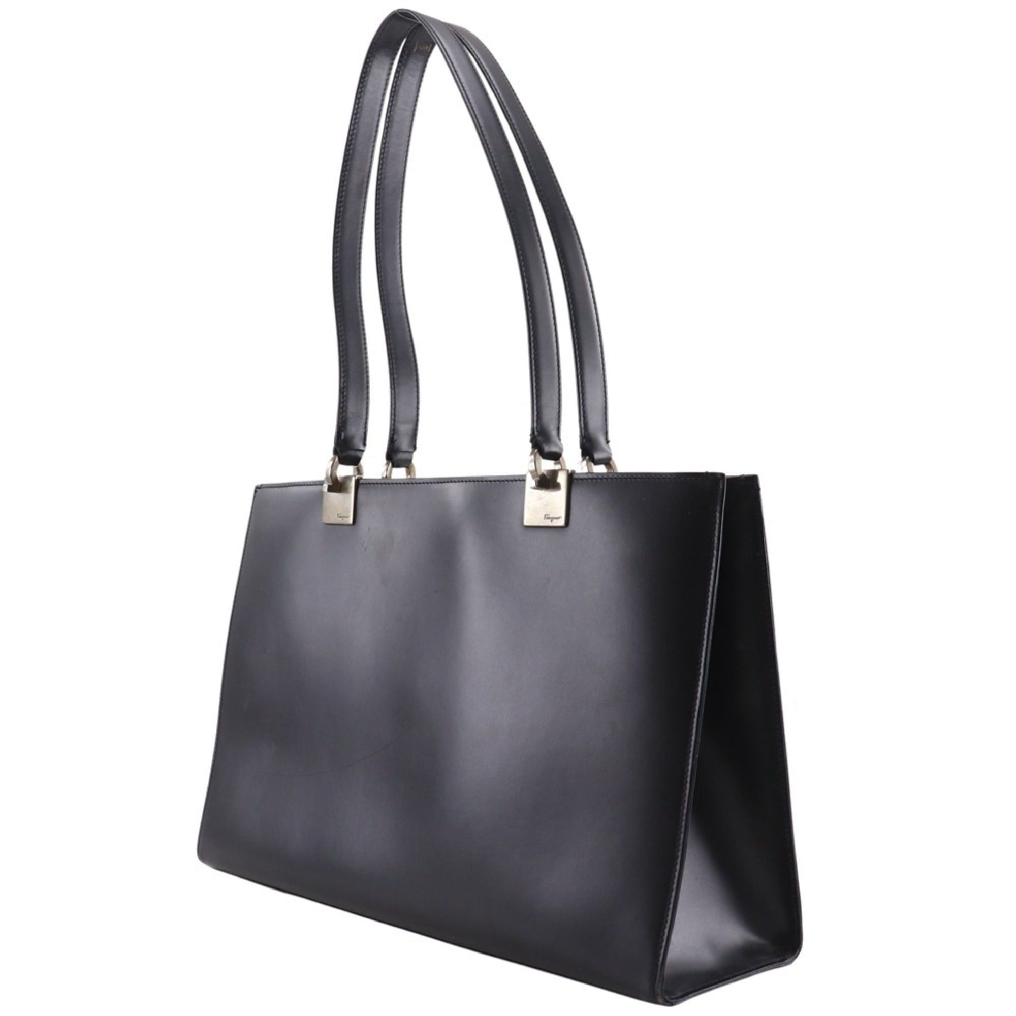 Salvatore Ferragamo Salvatore Ferragamo Gancini Tote Bag BP-21 0137 Calfskin Black A4 Magnetic Closure Women's Size ONE SIZE - 2 Thumbnail