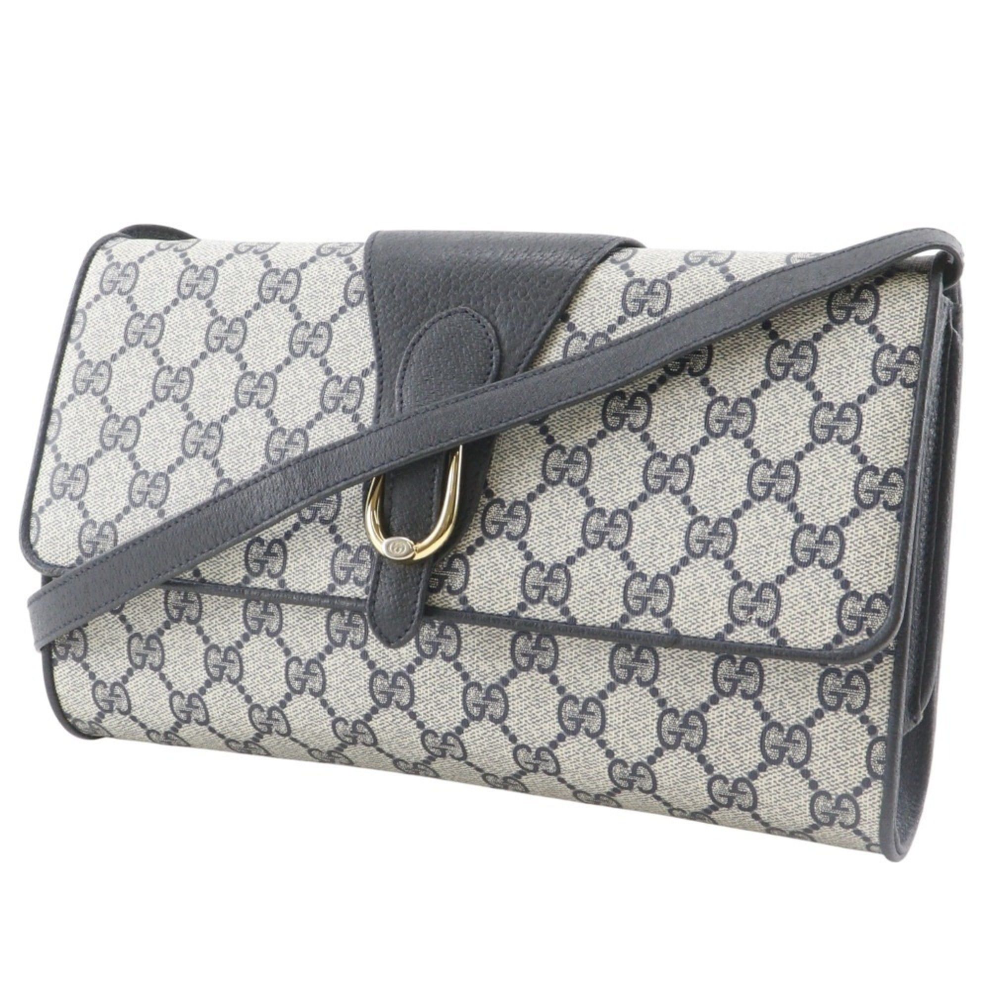 Gucci Gucci Old Shoulder Bag 2-Way Clutch 904.02.050 GG Plus Gray/Navy 2-way A5 Magnetic Closure Women's Size ONE SIZE - 2 Thumbnail