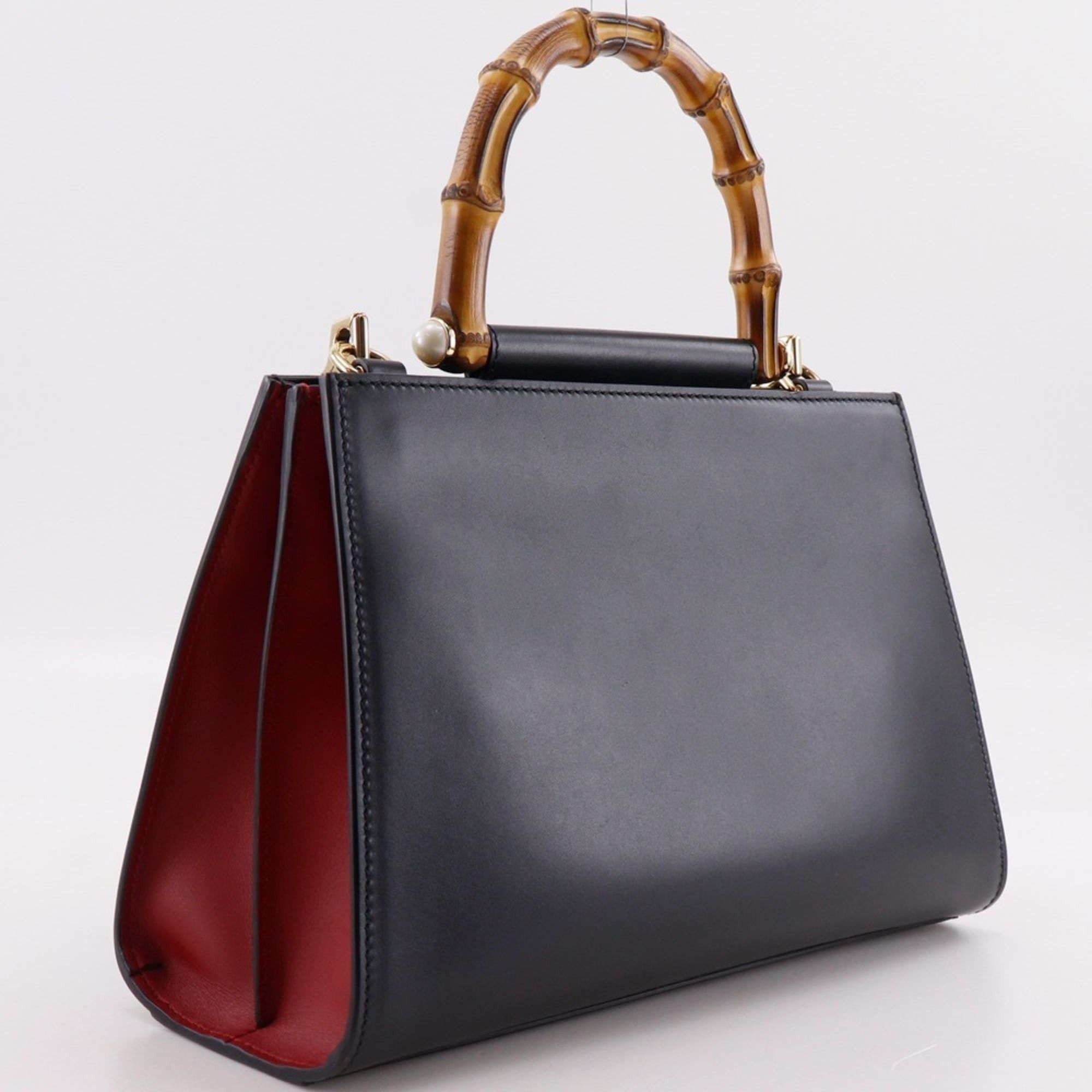 Gucci Gucci Nim Fair Bamboo Handbag 2-Way Shoulder Bag 459076 Calfskin Black 2-way A5 Magnetic Closure Women's Size ONE SIZE - 3 Thumbnail