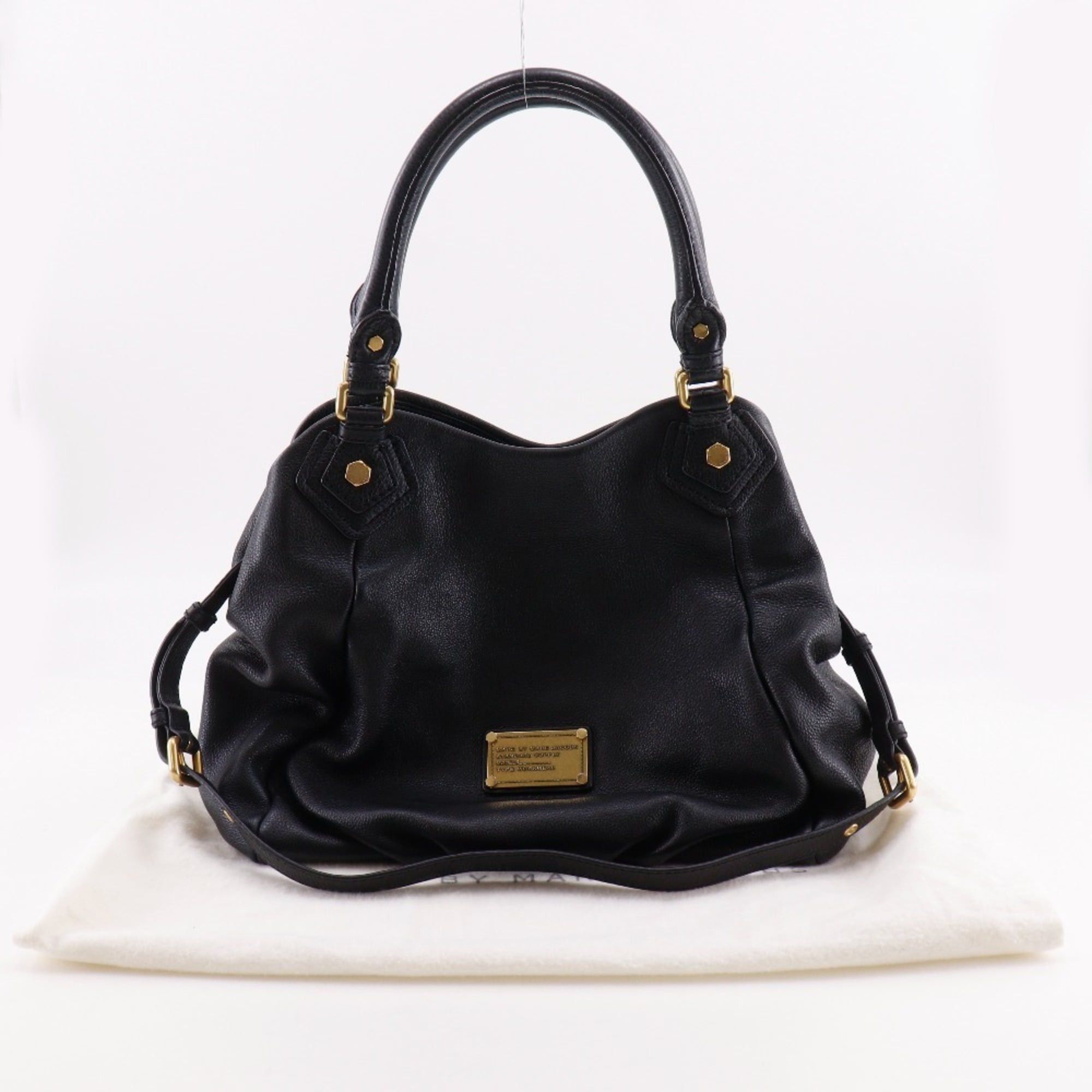 Marc by Marc Jacobs Marc by Marc Jacobs Marc by Jacobs Core Classic Q Fran Tote Bag, 2-Way Shoulder M3PE104, Leather, Black, 2-way, A4 size, Magnetic closure, Women's. Size ONE SIZE - 17 Thumbnail
