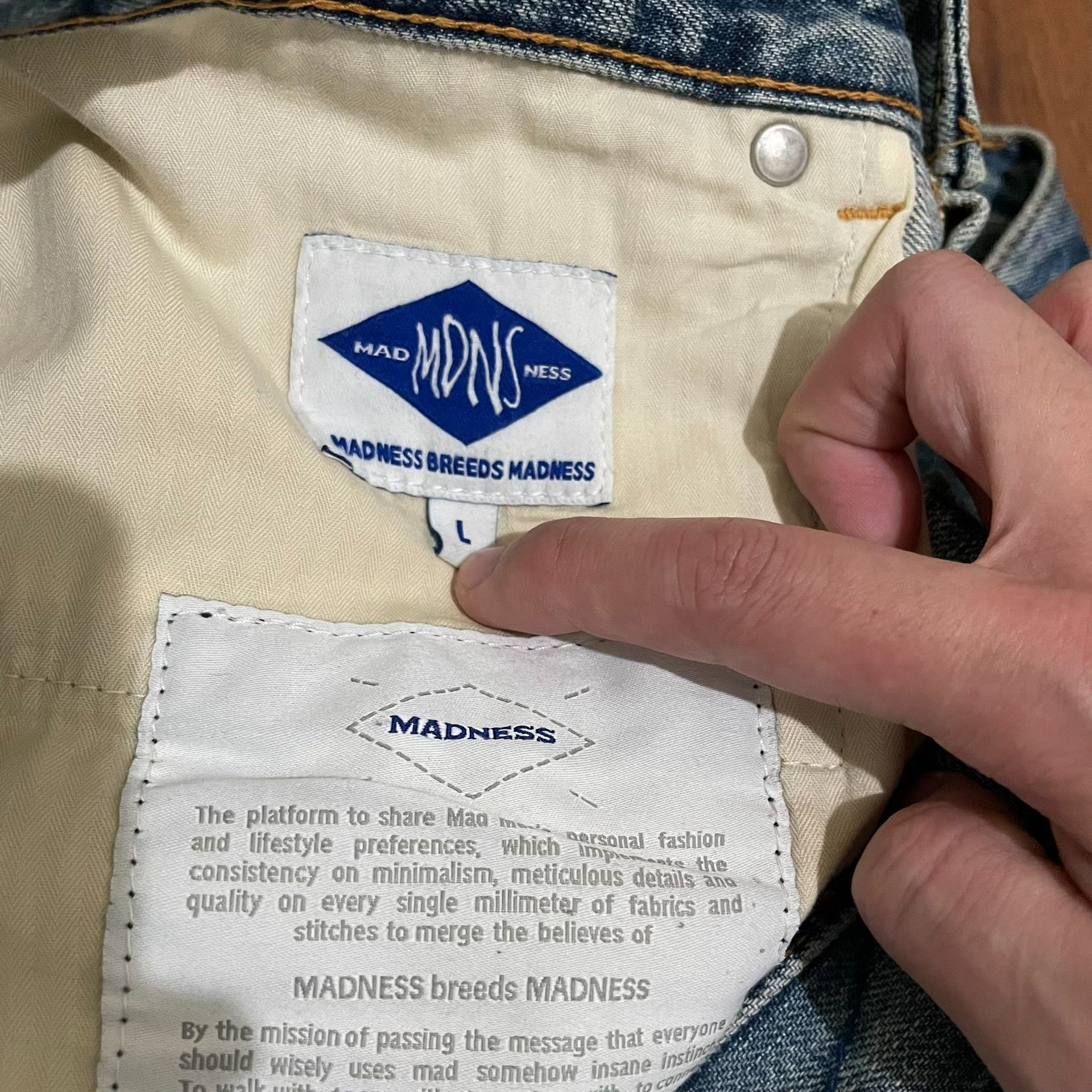 Madness MADNESS 16AW Japanese-Made Jeans Size US 31 - 7 Thumbnail