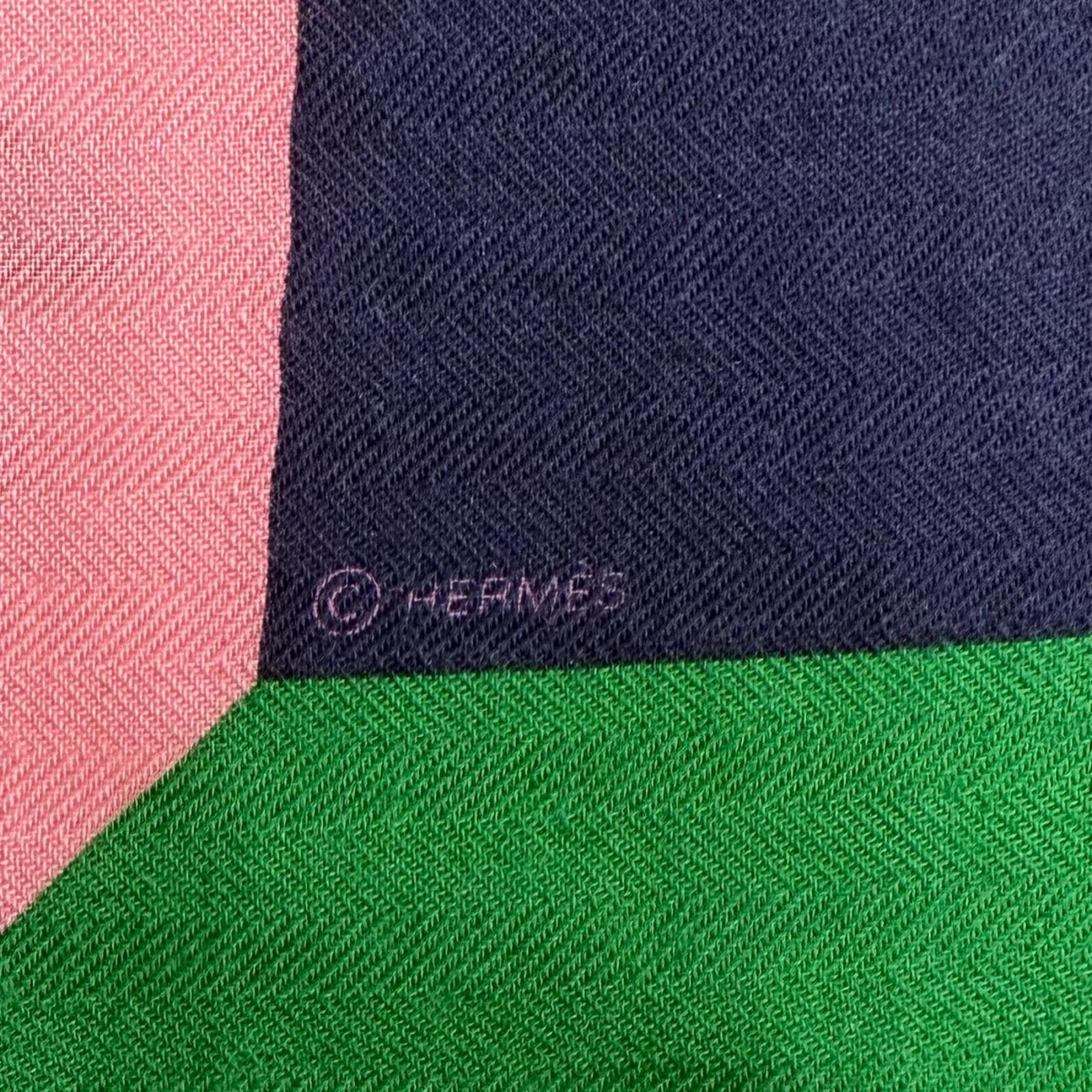 Hermes Hermes Hermes Geant Encadre Cashmere Silk Scarf Textile Scarf DUTY FREE for USA Size ONE SIZE - 7 Thumbnail