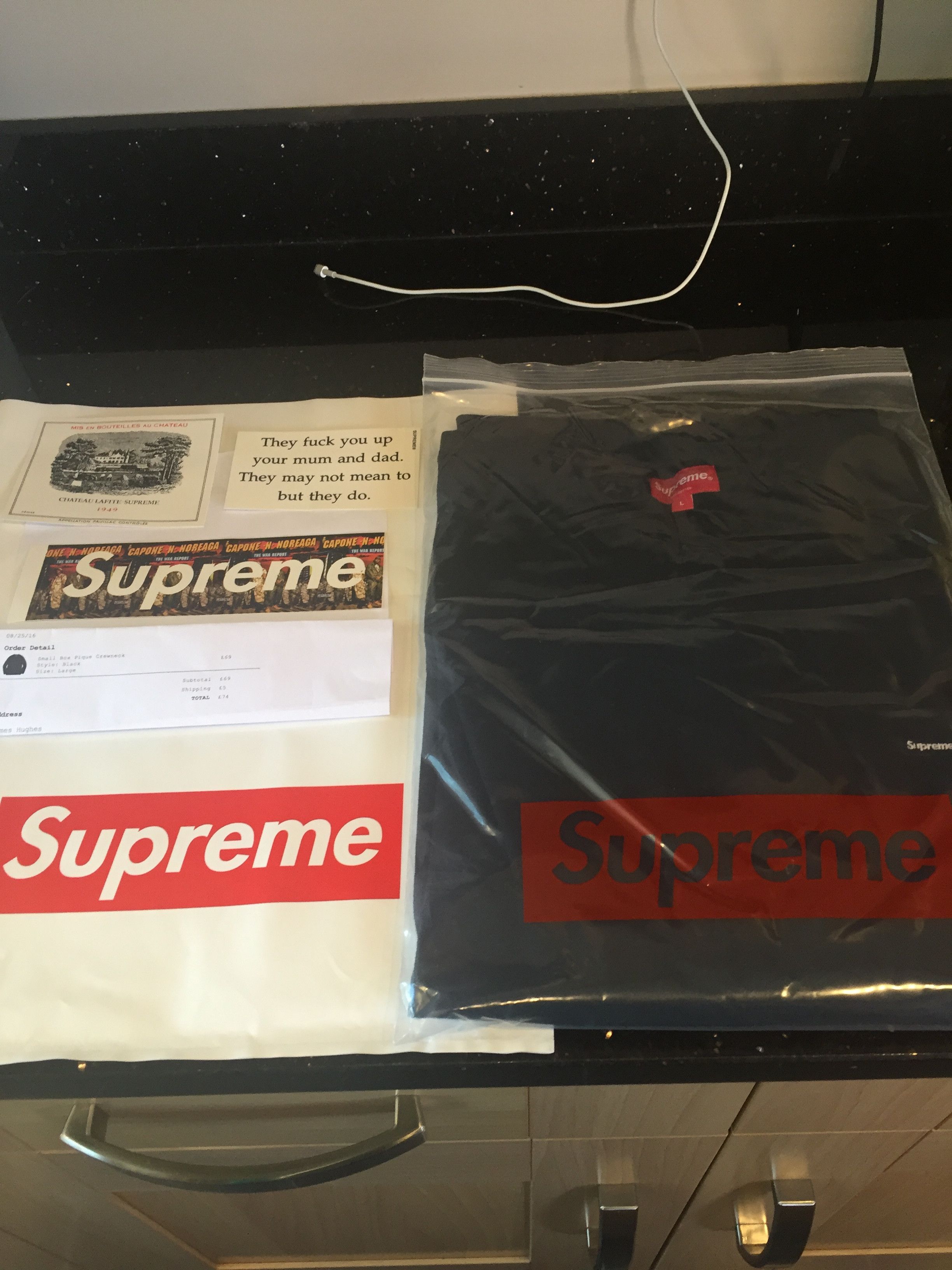 Supreme Supreme pique crewneck box logo | Grailed