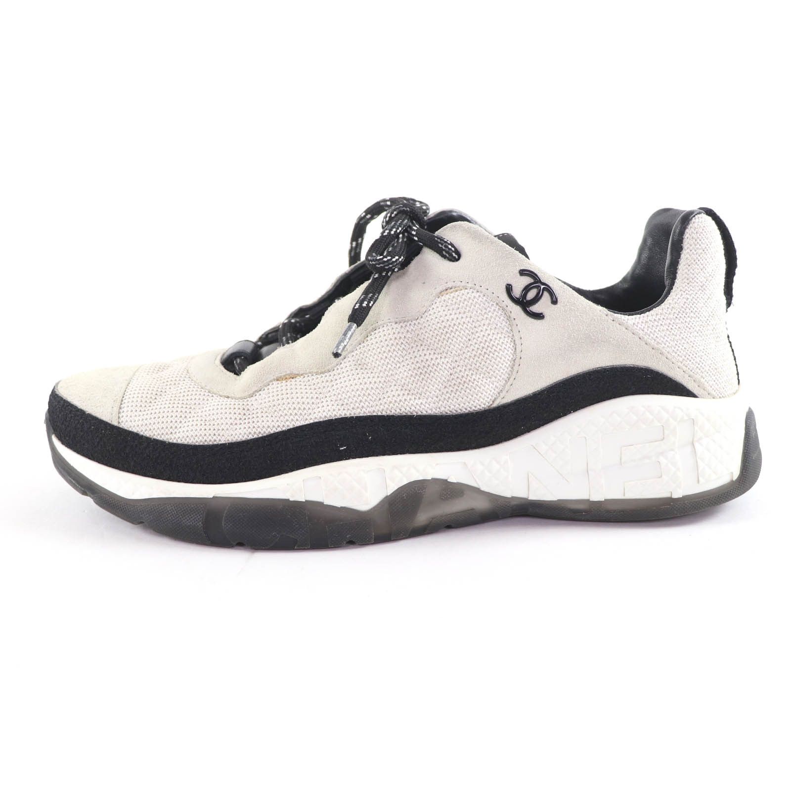 Chanel Chanel Chanel Leather Mesh Sneakers Leather Shoes DUTY FREE for USA Size ONE SIZE - 4 Thumbnail