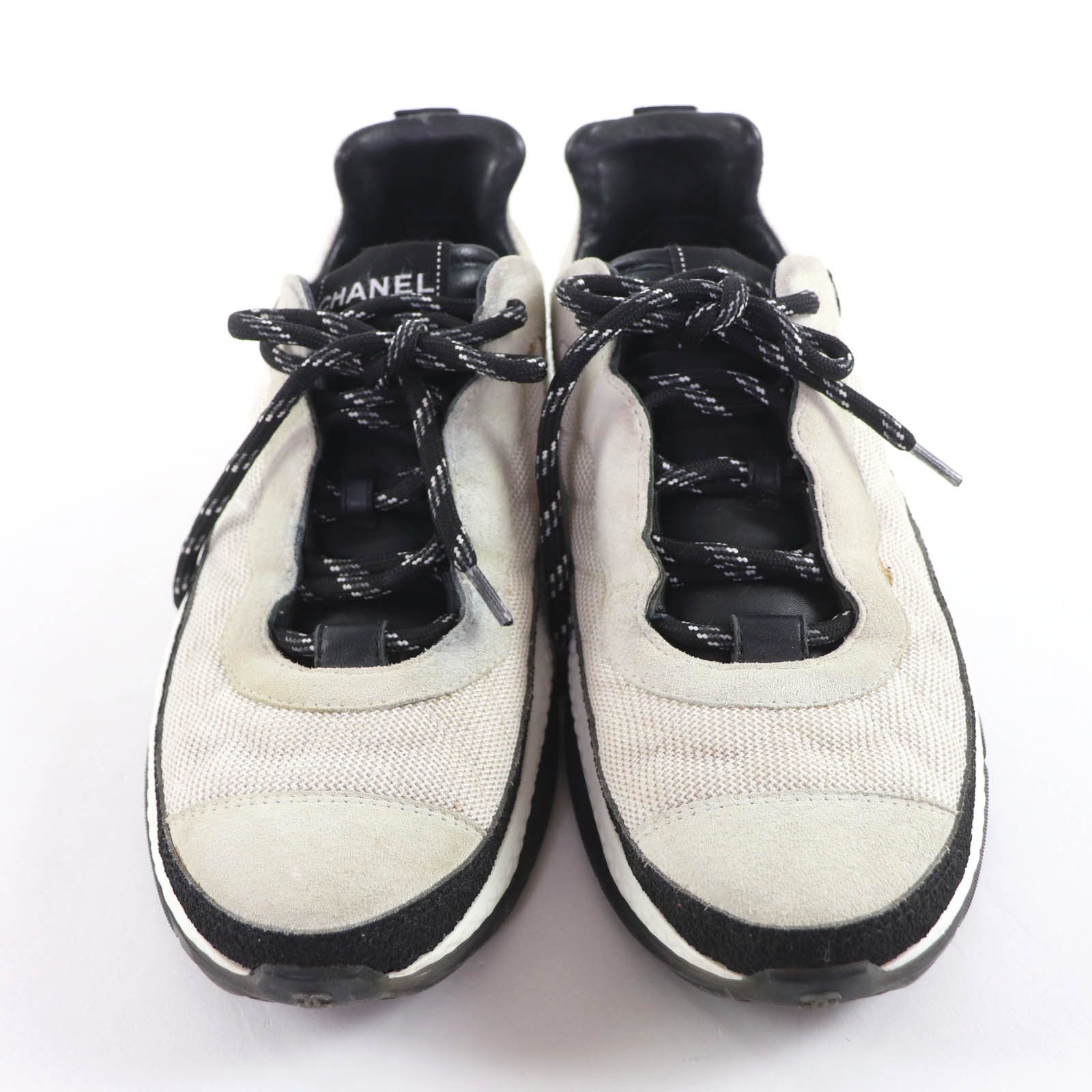 Chanel Chanel Chanel Leather Mesh Sneakers Leather Shoes DUTY FREE for USA Size ONE SIZE - 3 Thumbnail