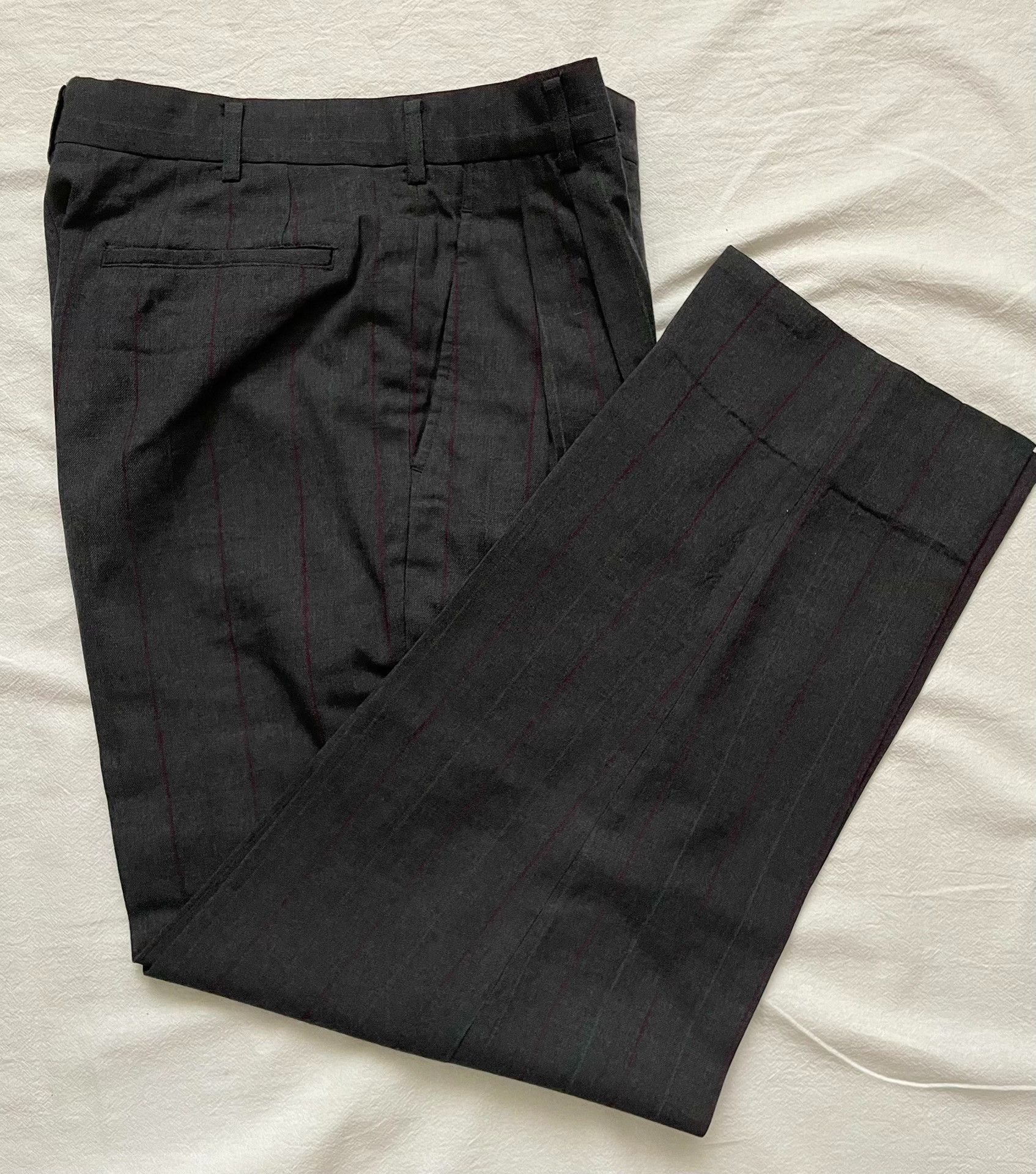 Comme des Garcons CDG Homme Plus 1991 Vintage Striped Trousers Size US 31 - 2 Thumbnail