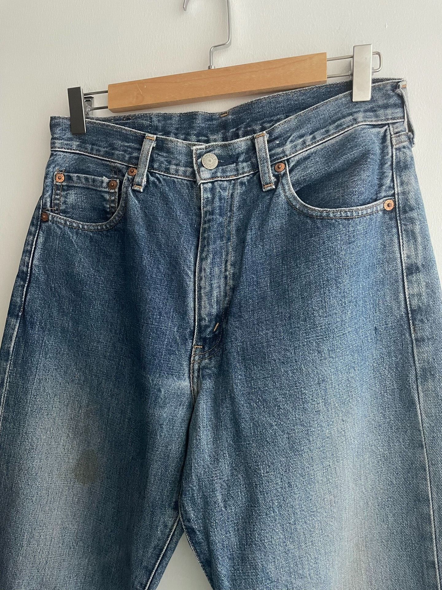 Levi's Vintage Clothing 90s Levis 504z Straight Selvedge Jeans Size US 31 - 2 Thumbnail