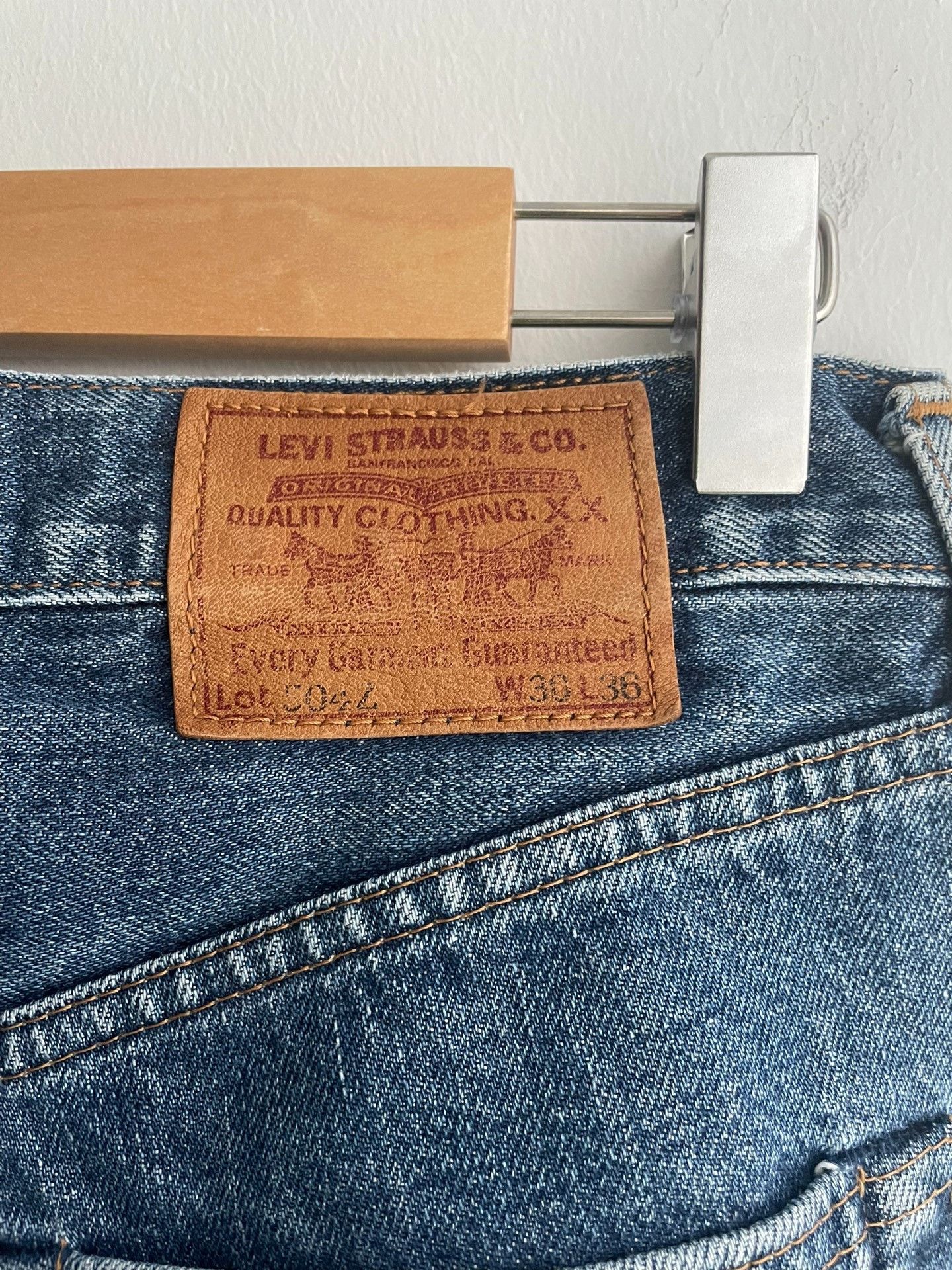 Levi's Vintage Clothing 90s Levis 504z Straight Selvedge Jeans Size US 31 - 5 Thumbnail