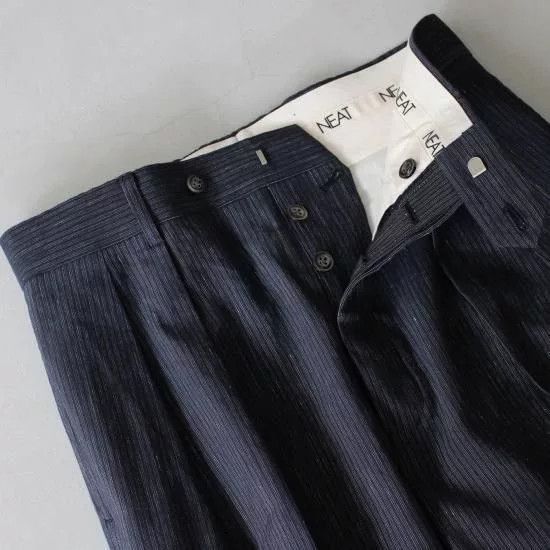 Other NEAT Italian Fabric Navy Pinstripe Trousers Size US 31 - 2 Thumbnail