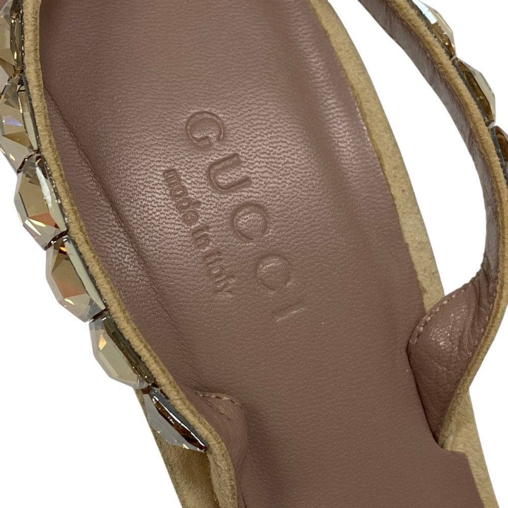 Gucci Gucci Gucci Rhinestone High Heel Sandals Leather Shoes DUTY FREE for USA Size ONE SIZE - 7 Thumbnail